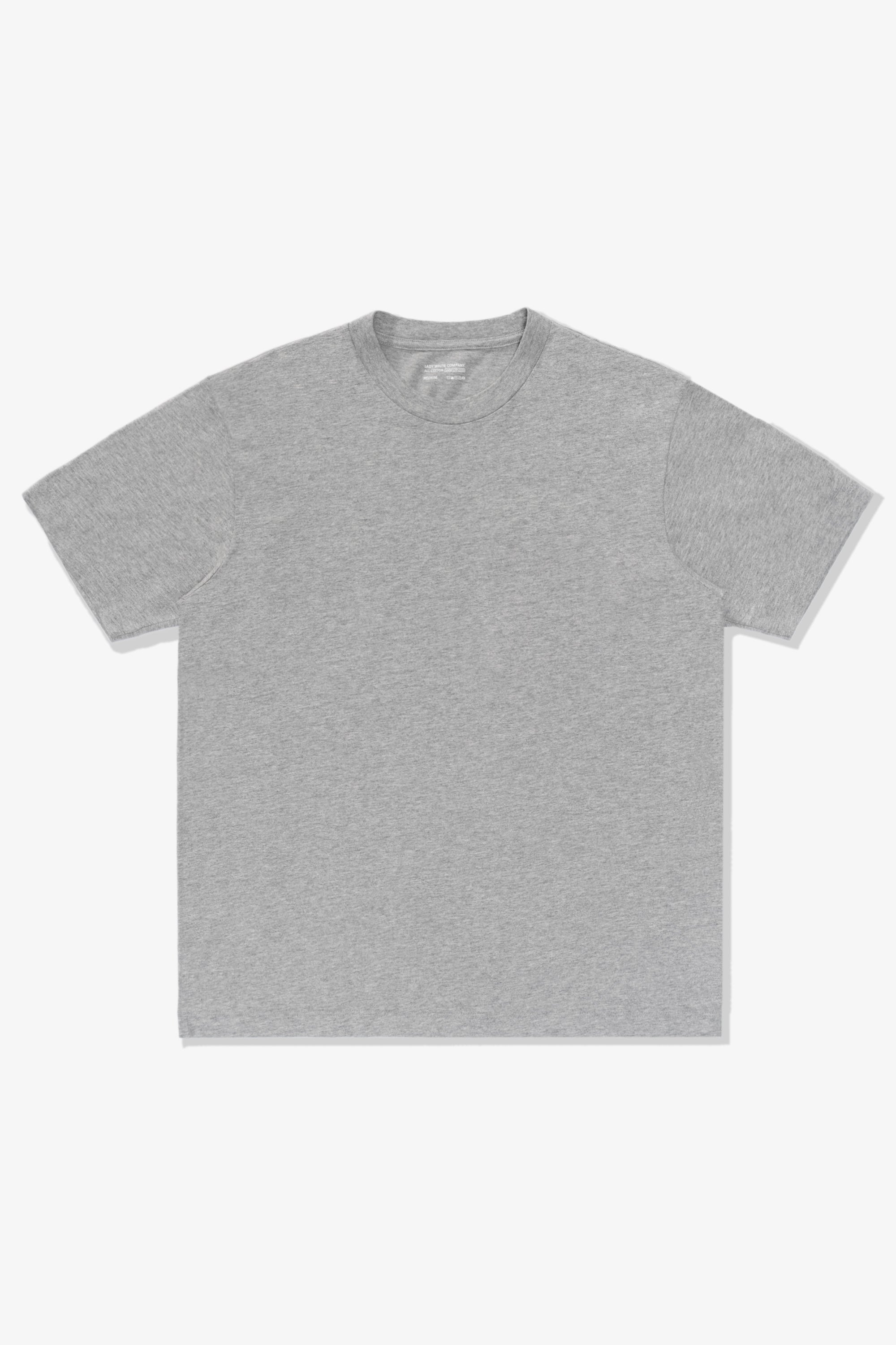 Full front-facing flat overview of LW141 Athens T-shirt in Heather Grey