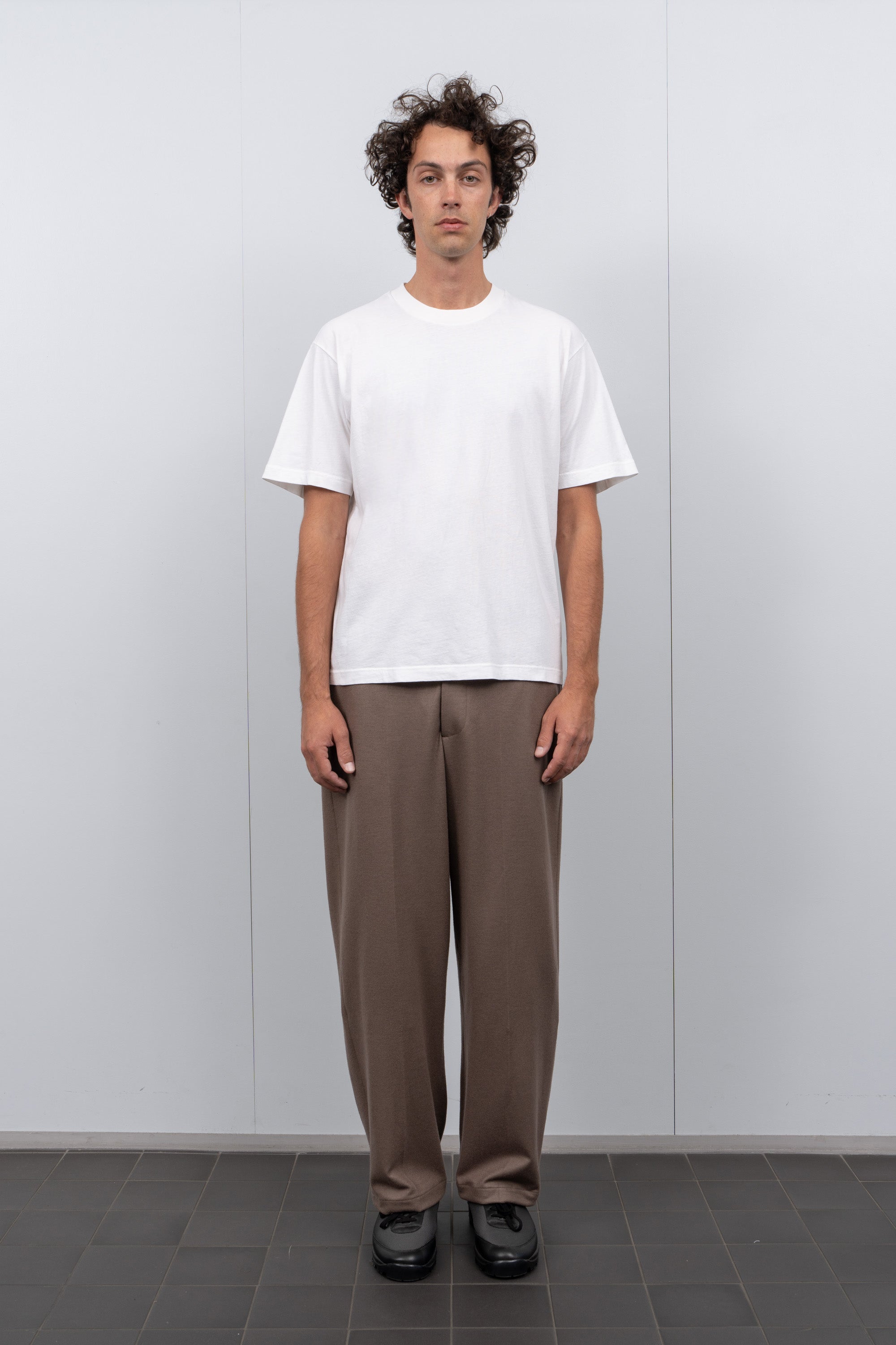 WOOL JERSEY PANT - CEMENT