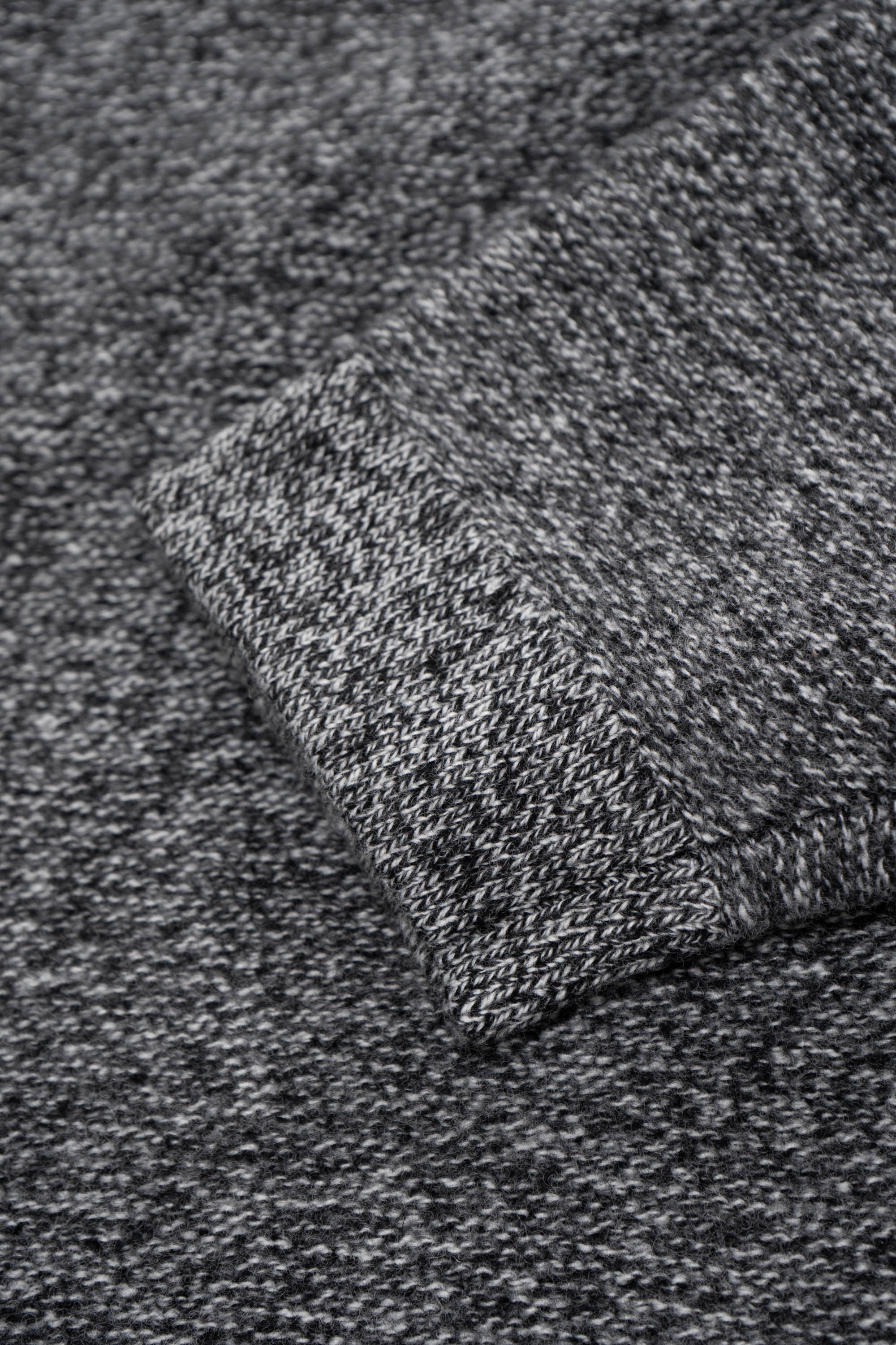 WOOL LINK ZIP CARDIGAN - BLACK TWIST