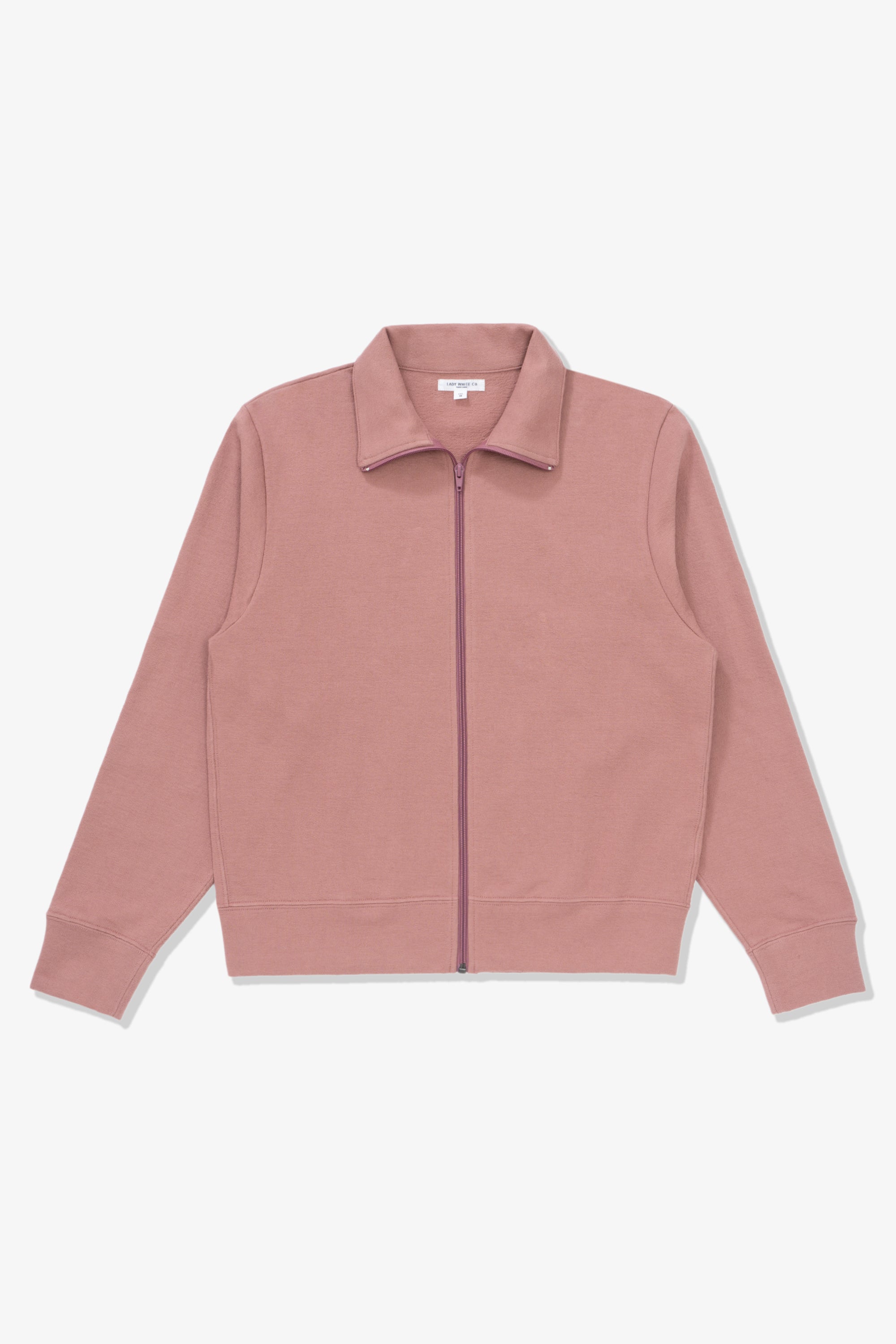 TEXTURED FULL ZIP - DEEP MAUVE