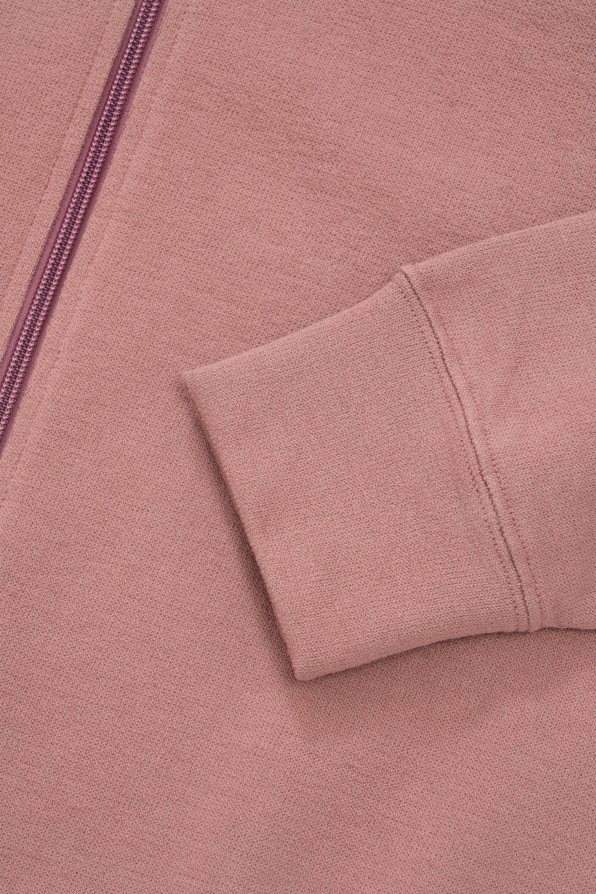 TEXTURED FULL ZIP - DEEP MAUVE