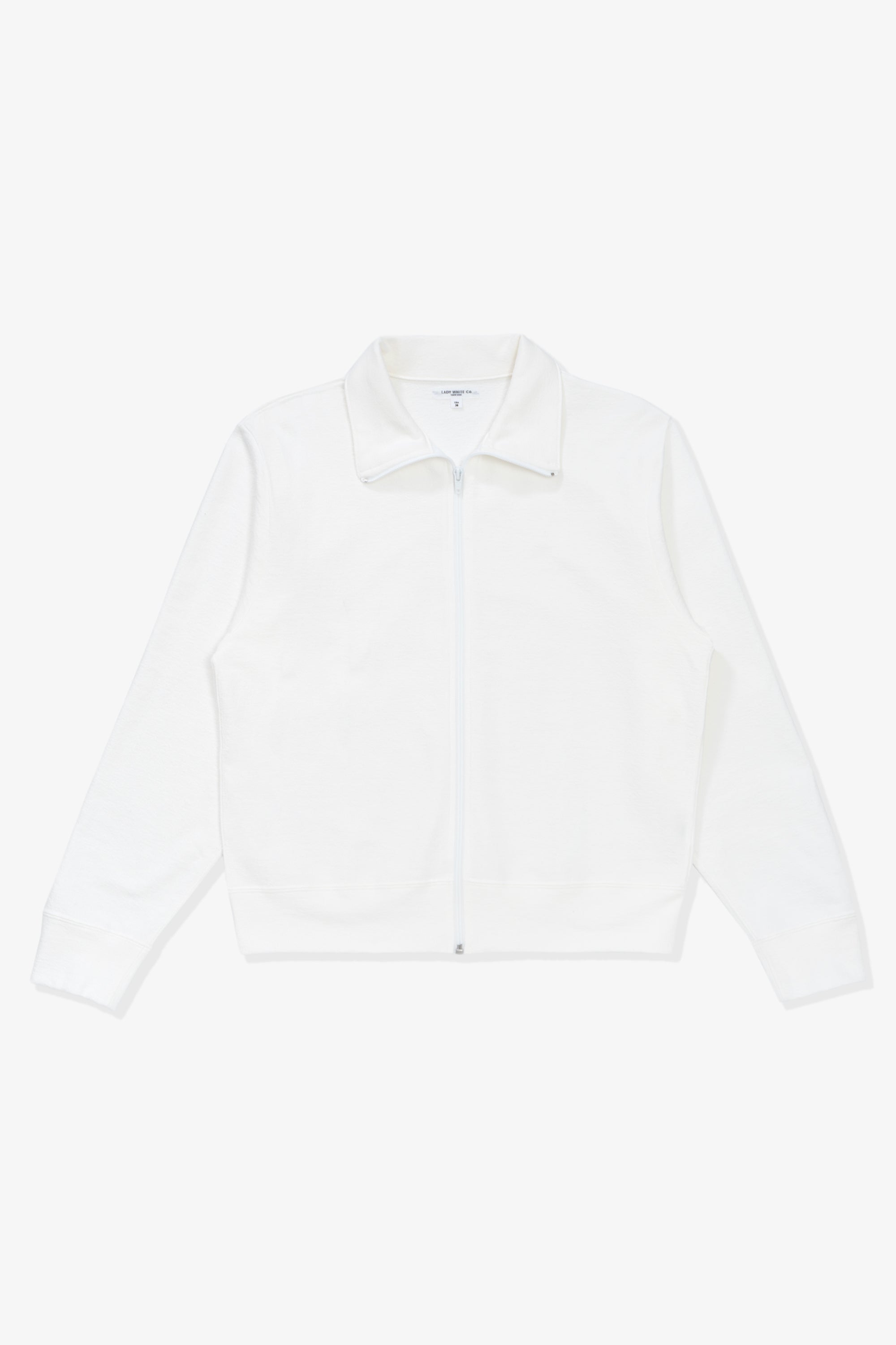 TEXTURED FULL ZIP - WHITE