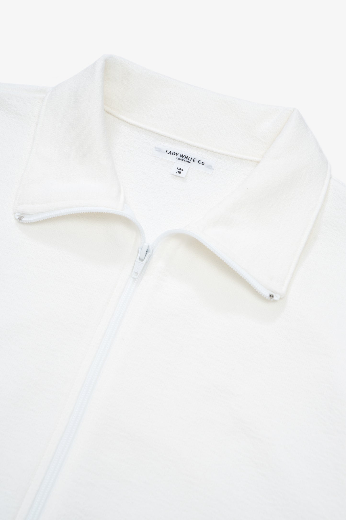 TEXTURED FULL ZIP - WHITE