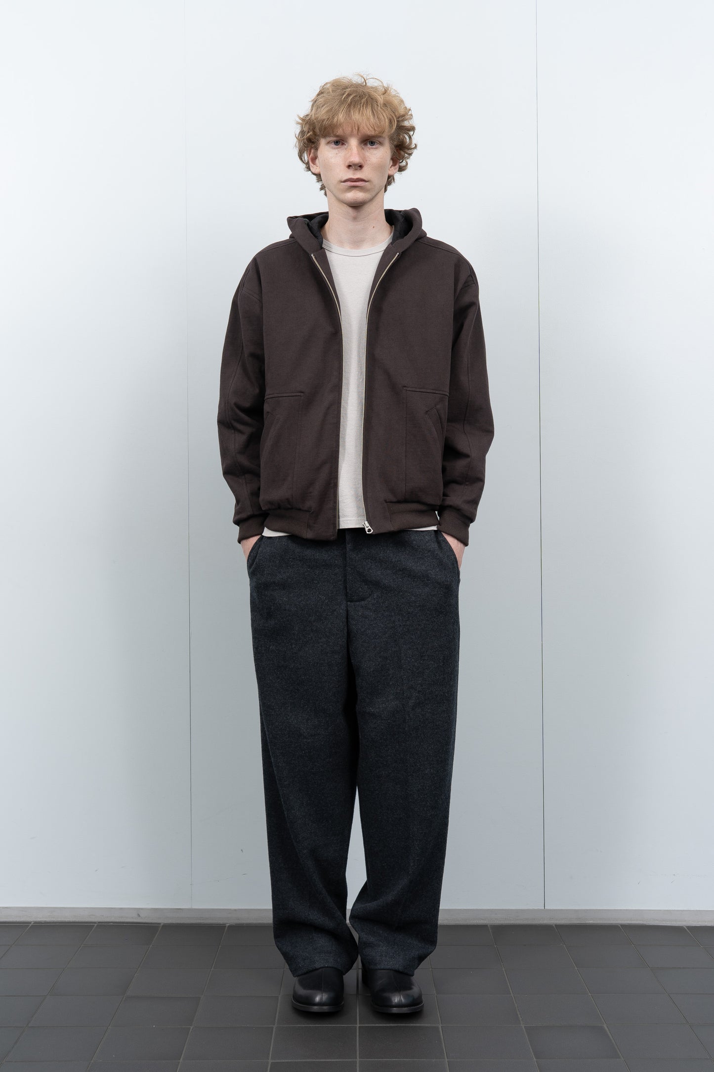 HOODED BARRINGTON JACKET - BLACK MUSHROOM