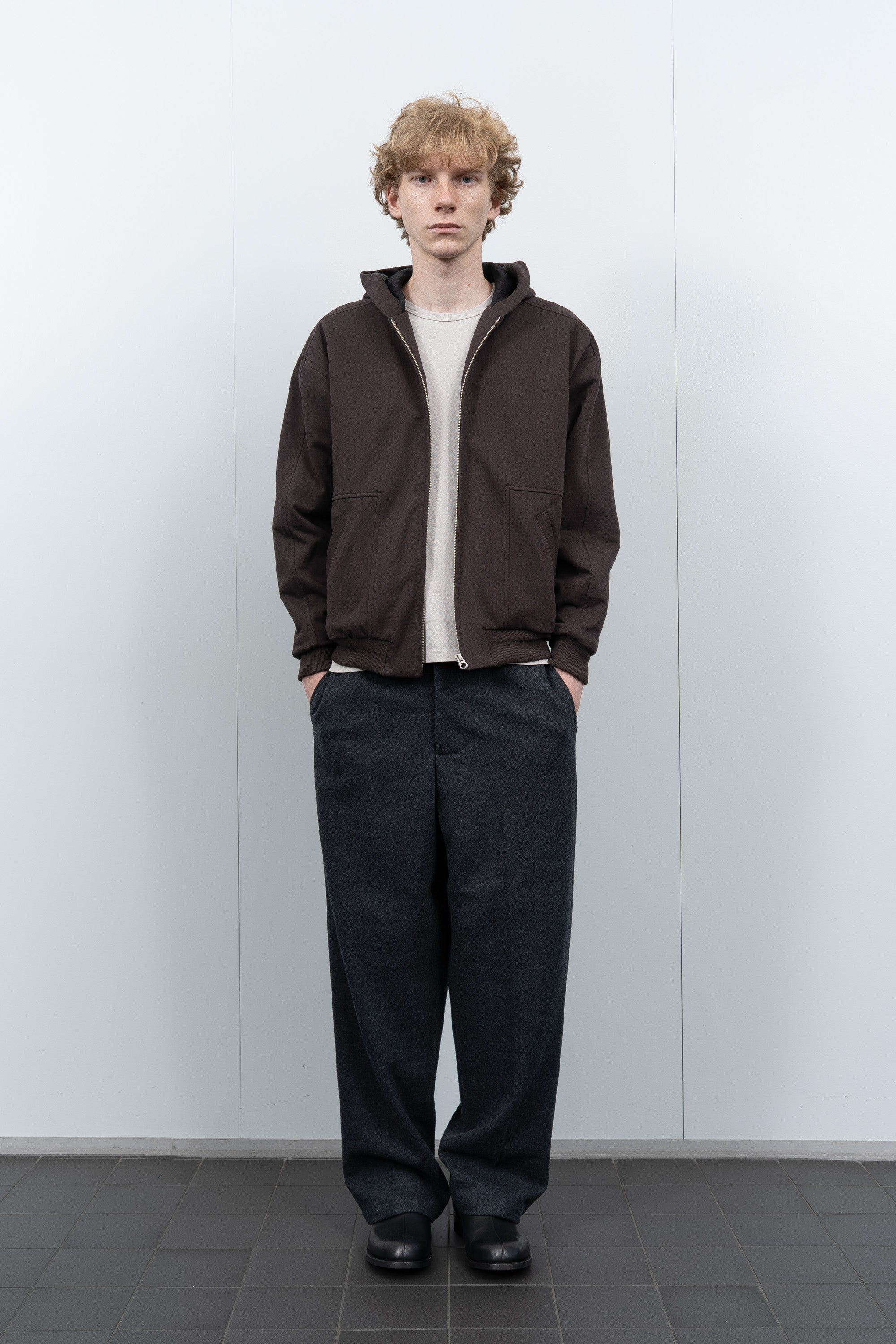 HOODED BARRINGTON JACKET - BLACK MUSHROOM