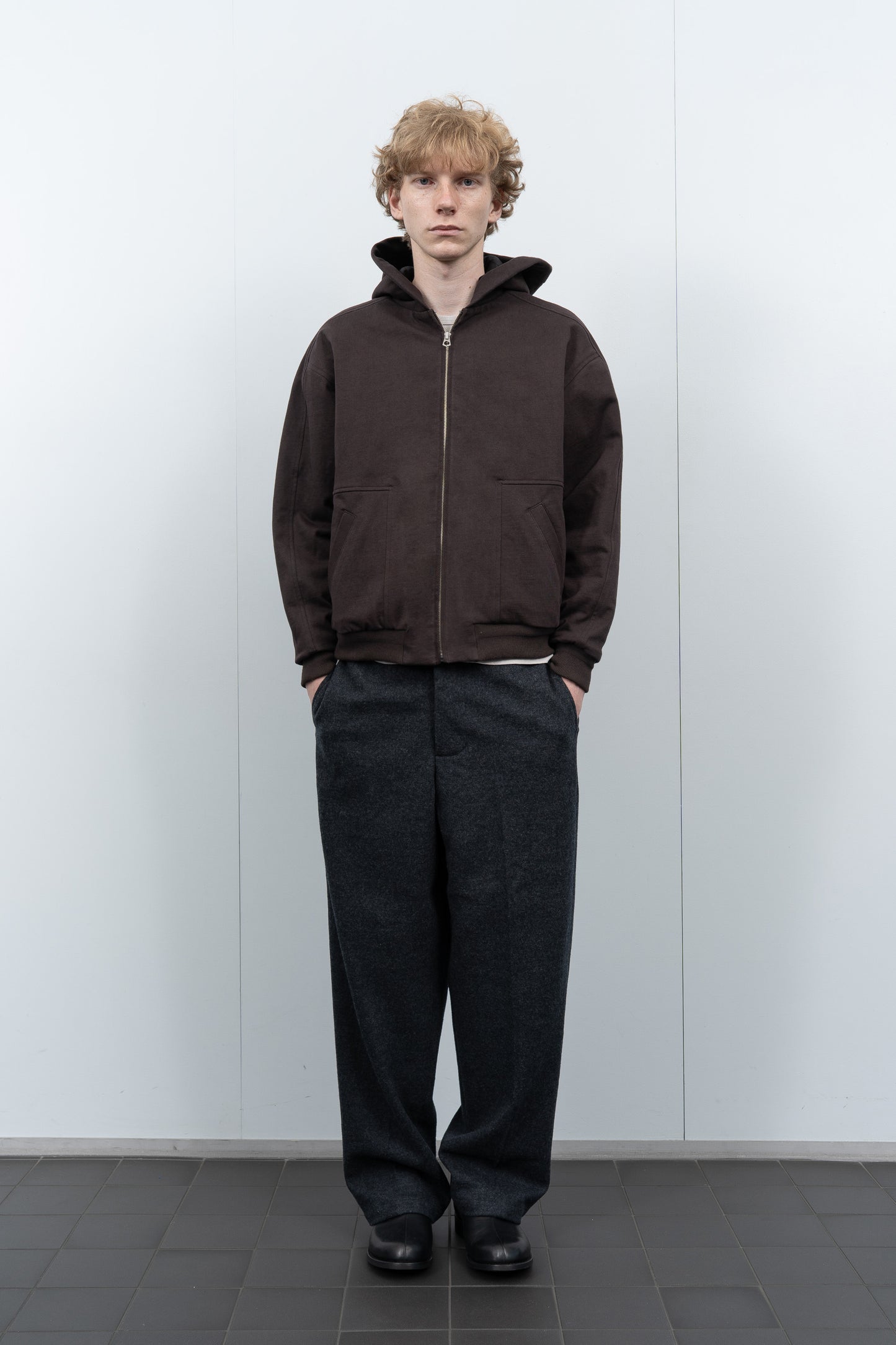 HOODED BARRINGTON JACKET - BLACK MUSHROOM