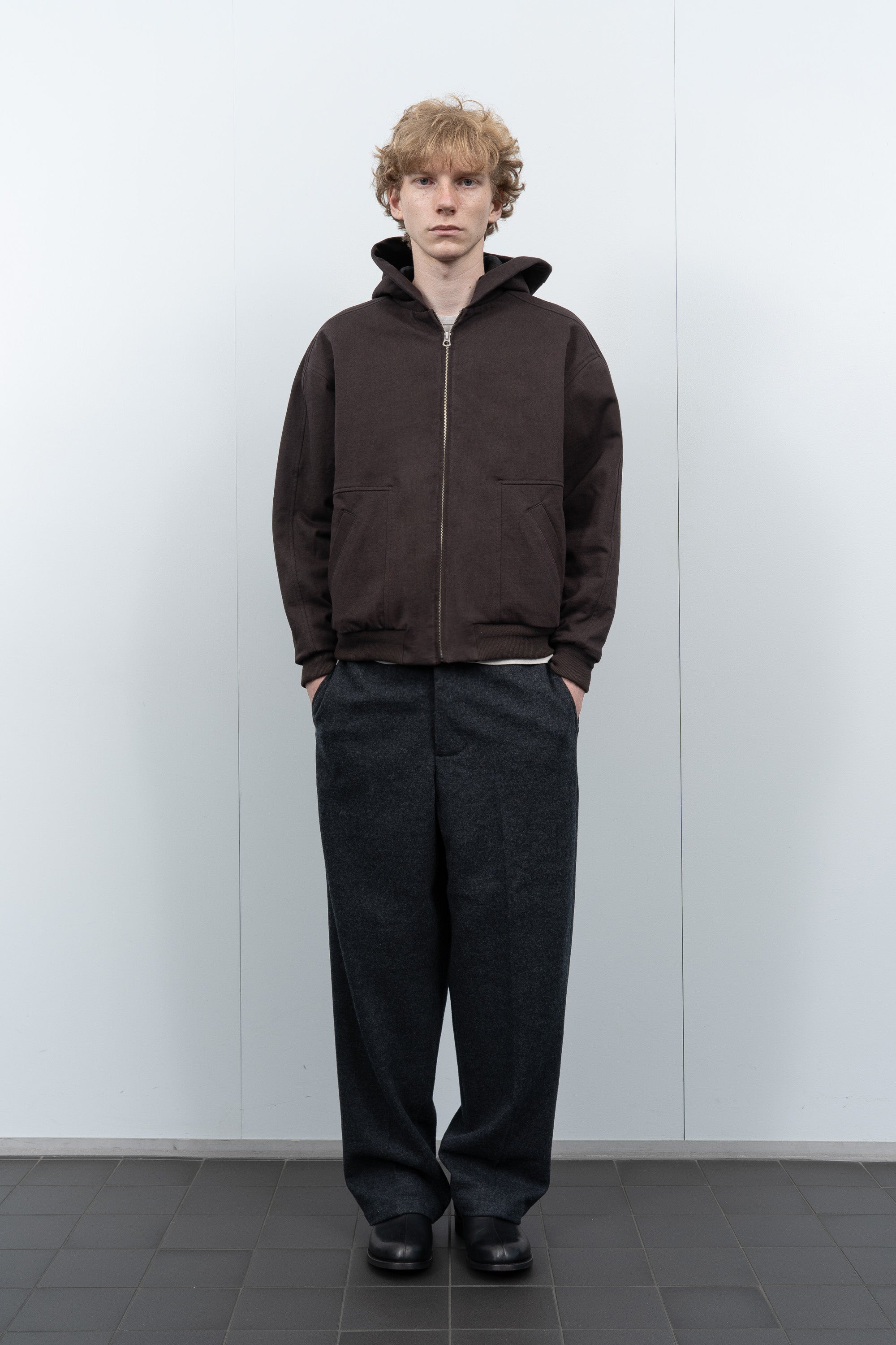 HOODED BARRINGTON JACKET - BLACK MUSHROOM