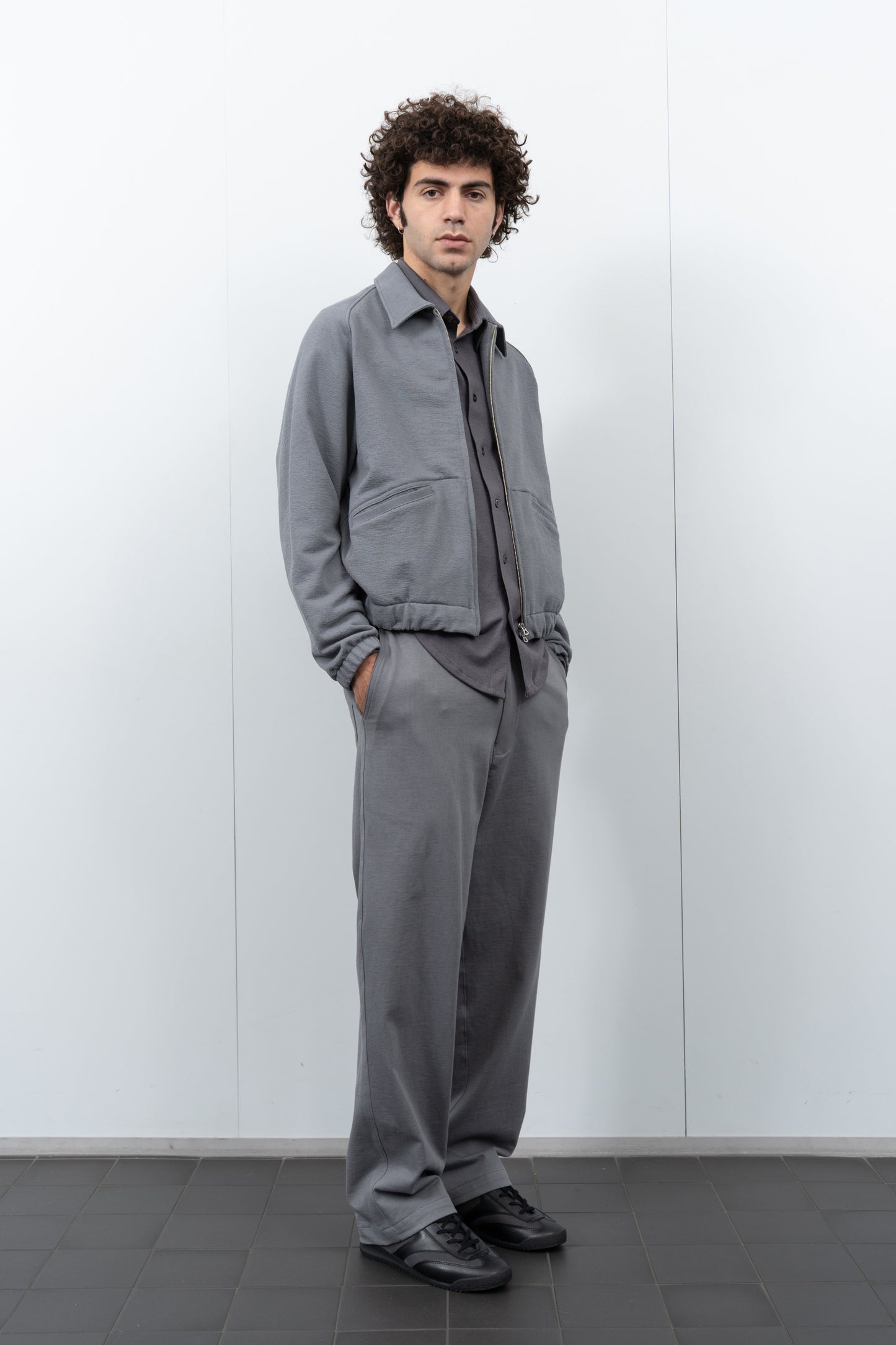 LW1680TEX Textured Coach Jacket on a model