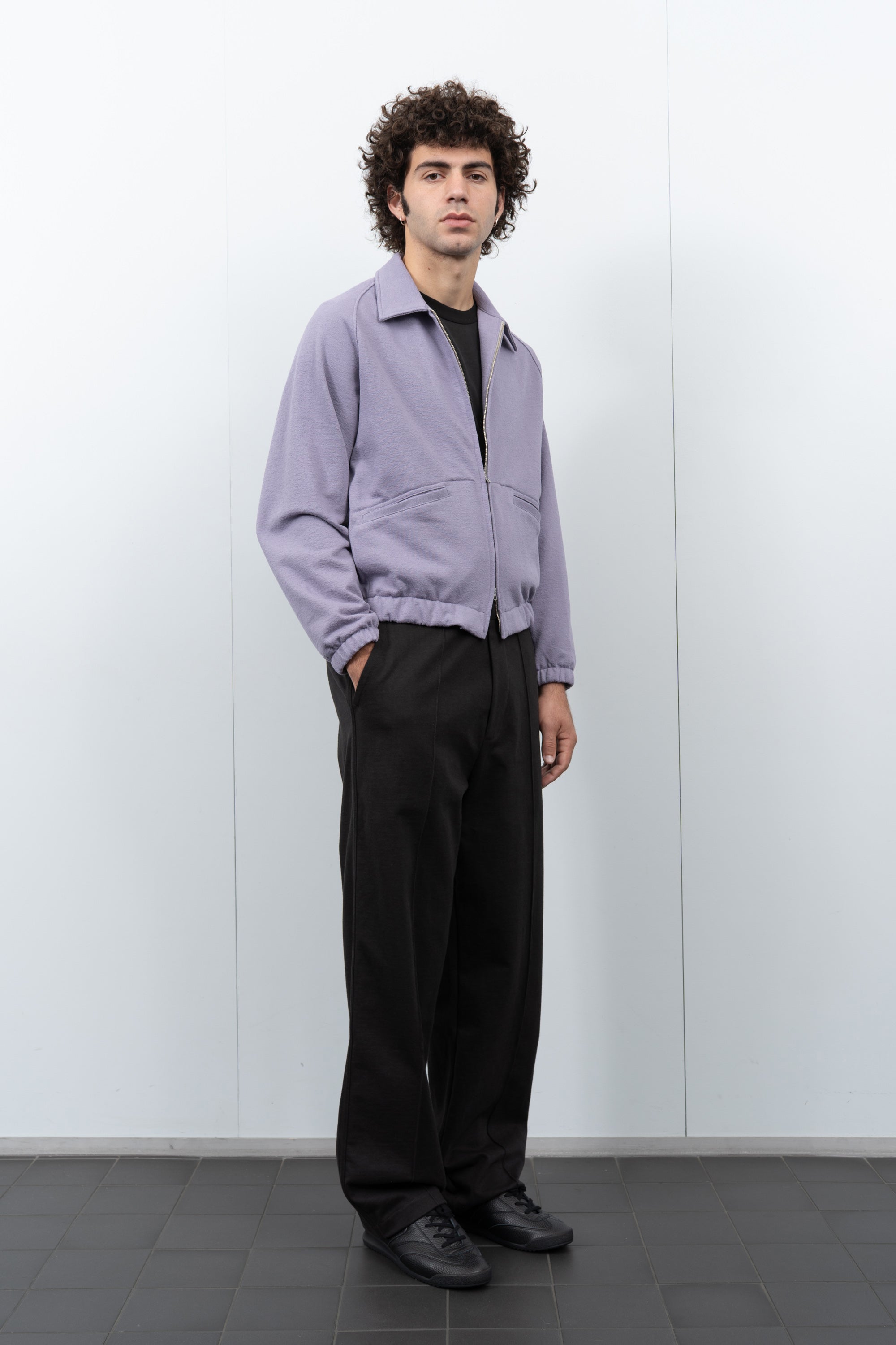 LW1680TEX Textured Coach Jacket on a model