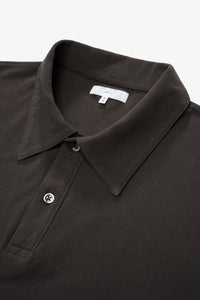 PIQUE TWO BUTTON POLO - BLACK PINE