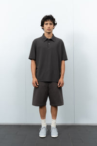 PIQUE TWO BUTTON POLO - BLACK PINE