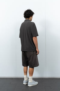 PIQUE TWO BUTTON POLO - BLACK PINE
