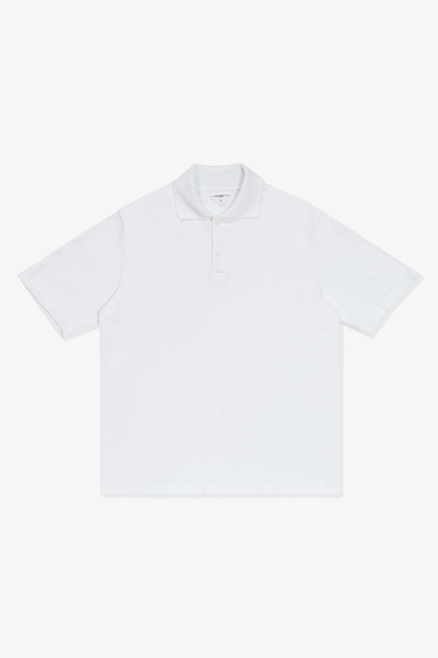 INTERLOCK TWO BUTTON POLO - WHITE