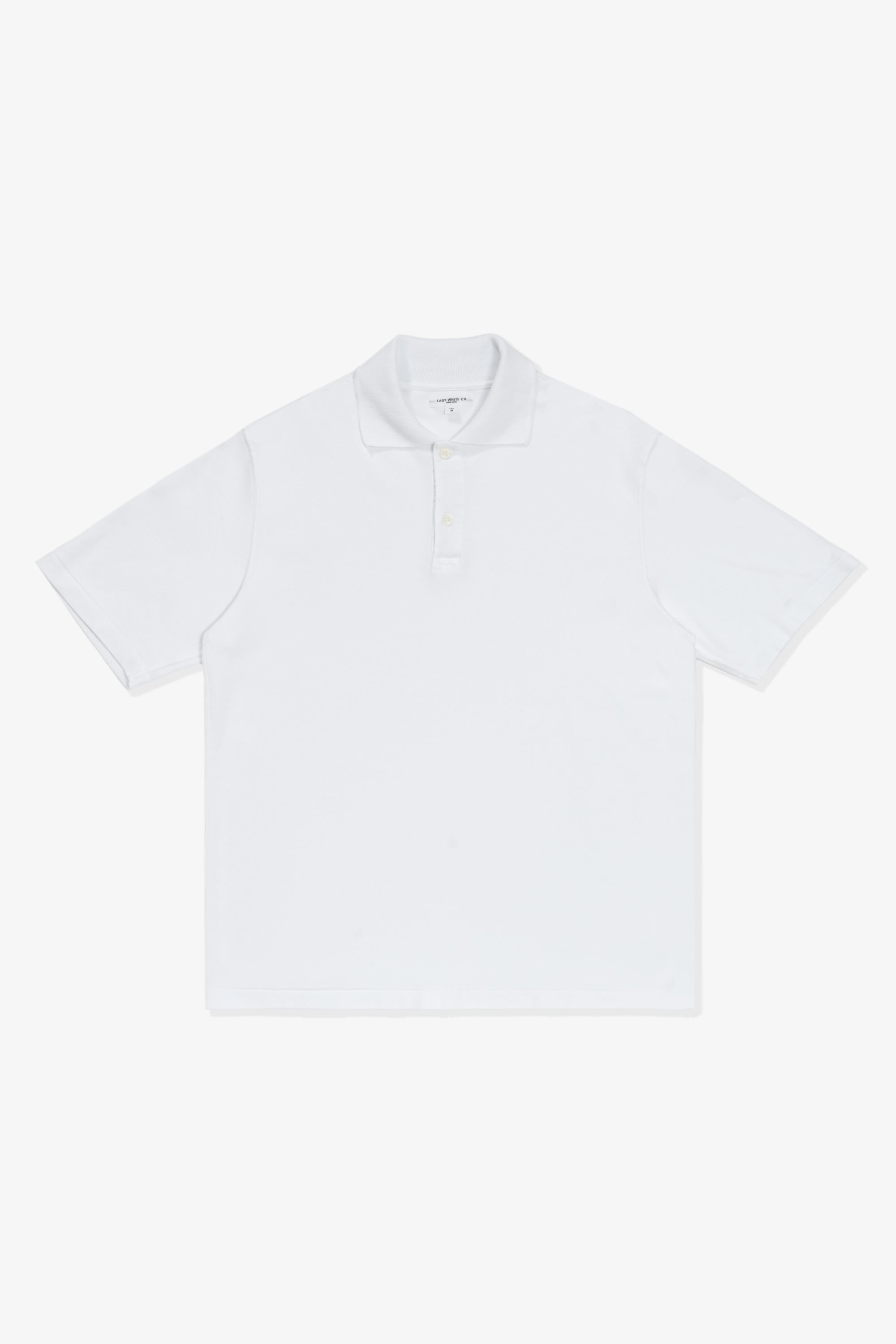 INTERLOCK TWO BUTTON POLO - WHITE