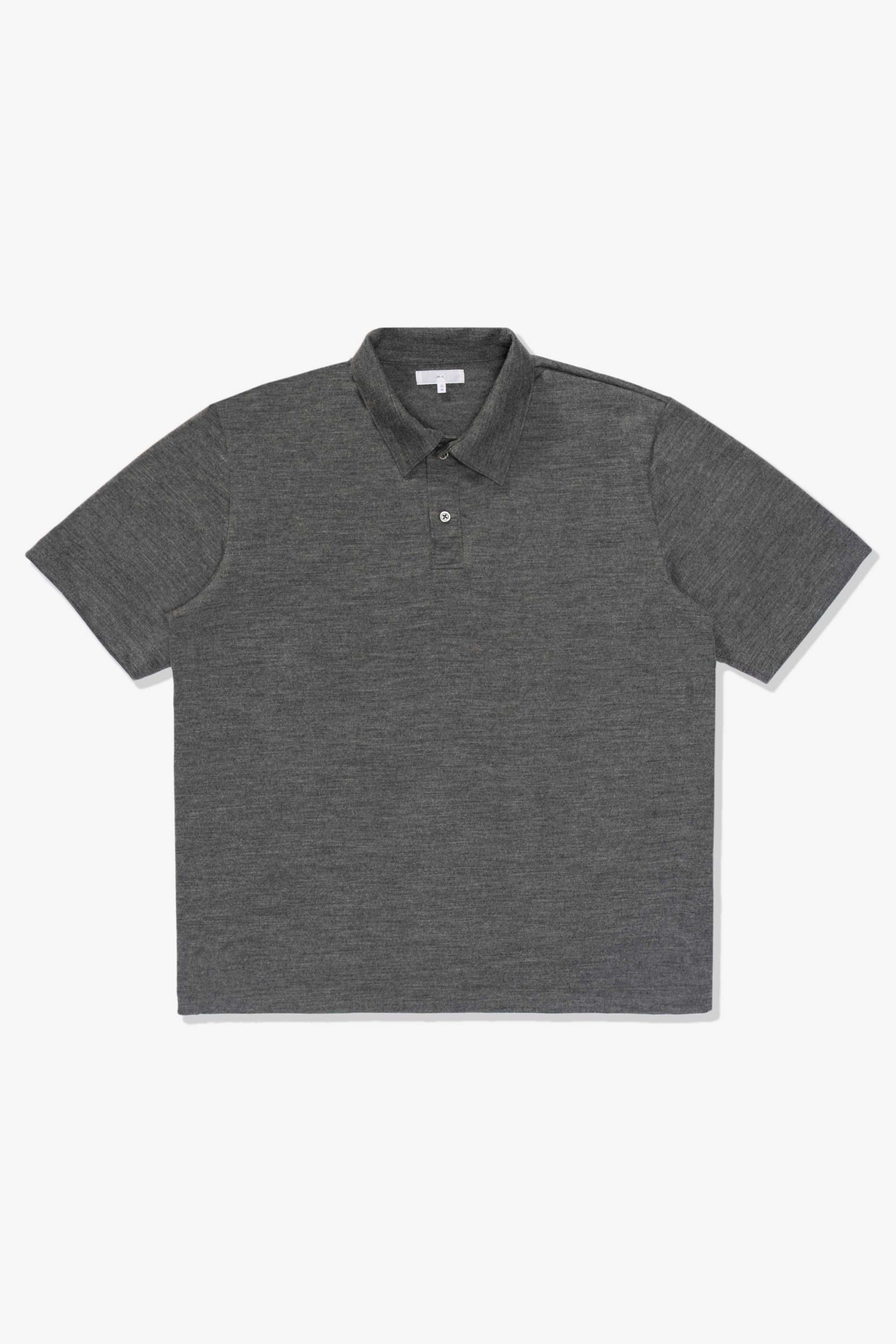 SUMMER WOOL POLO - GREY MELANGE