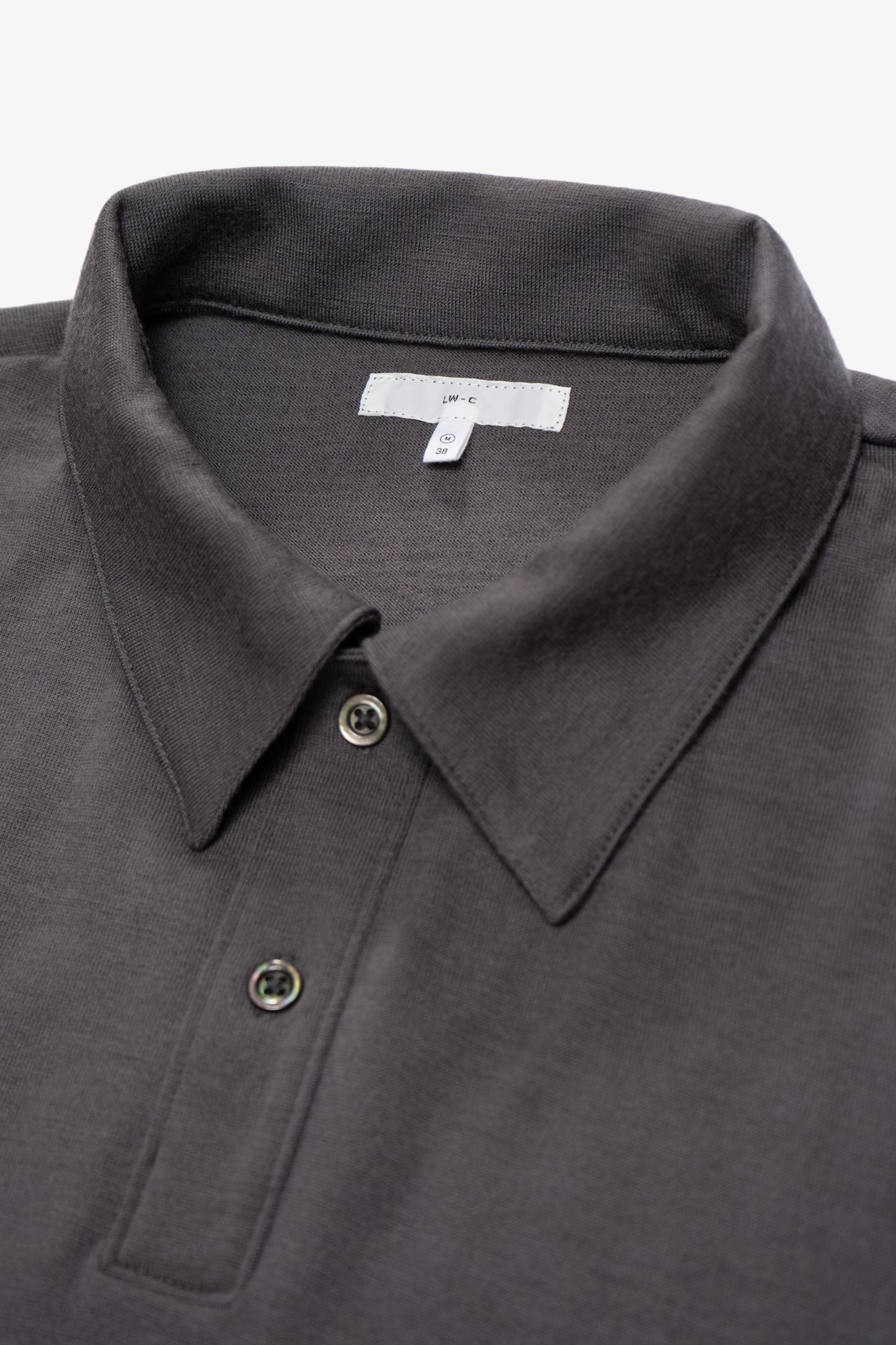 WOOL JERSEY POLO - SLATE GREY