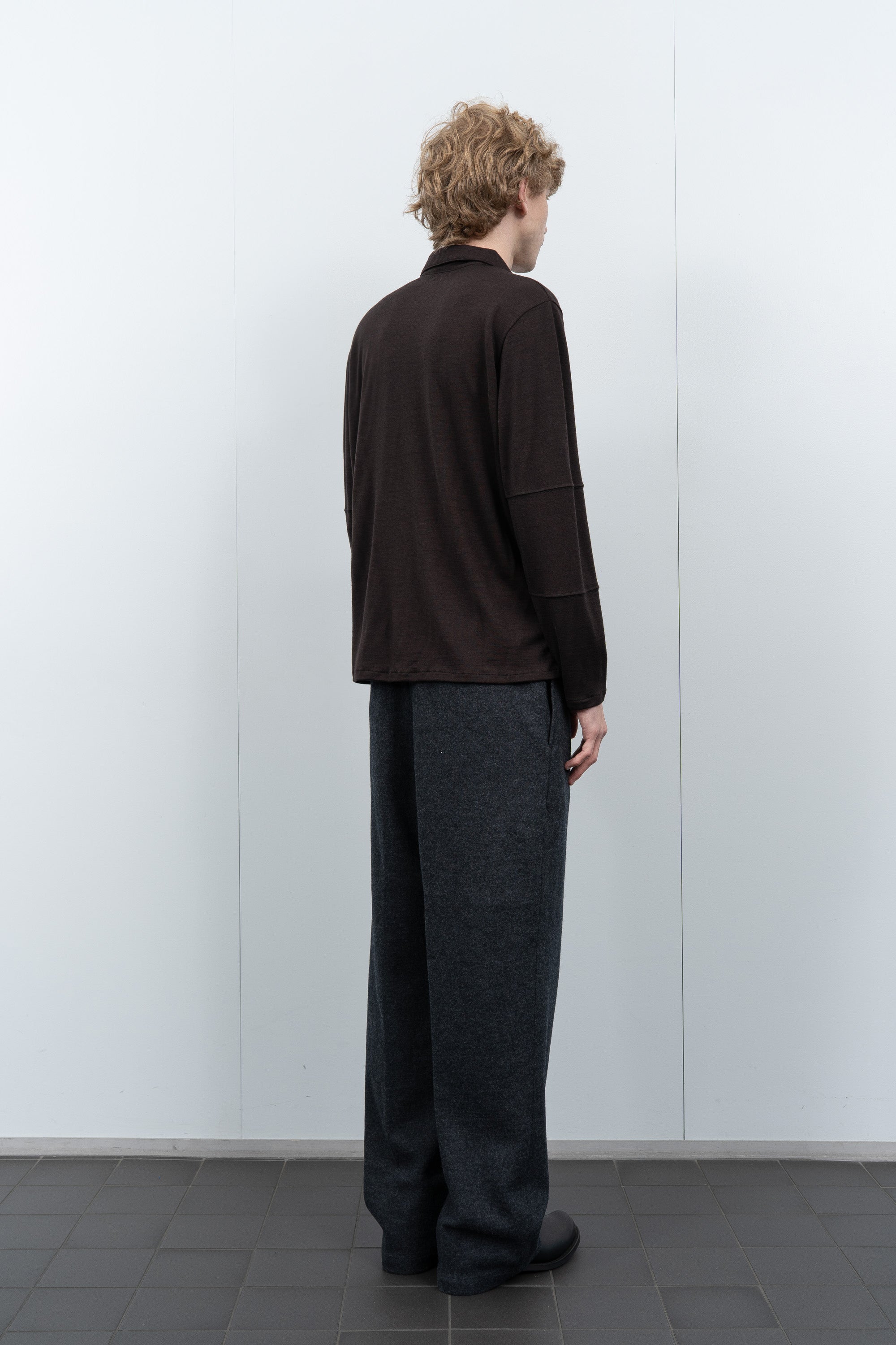 WOOL JERSEY POLO - WOODBERRY