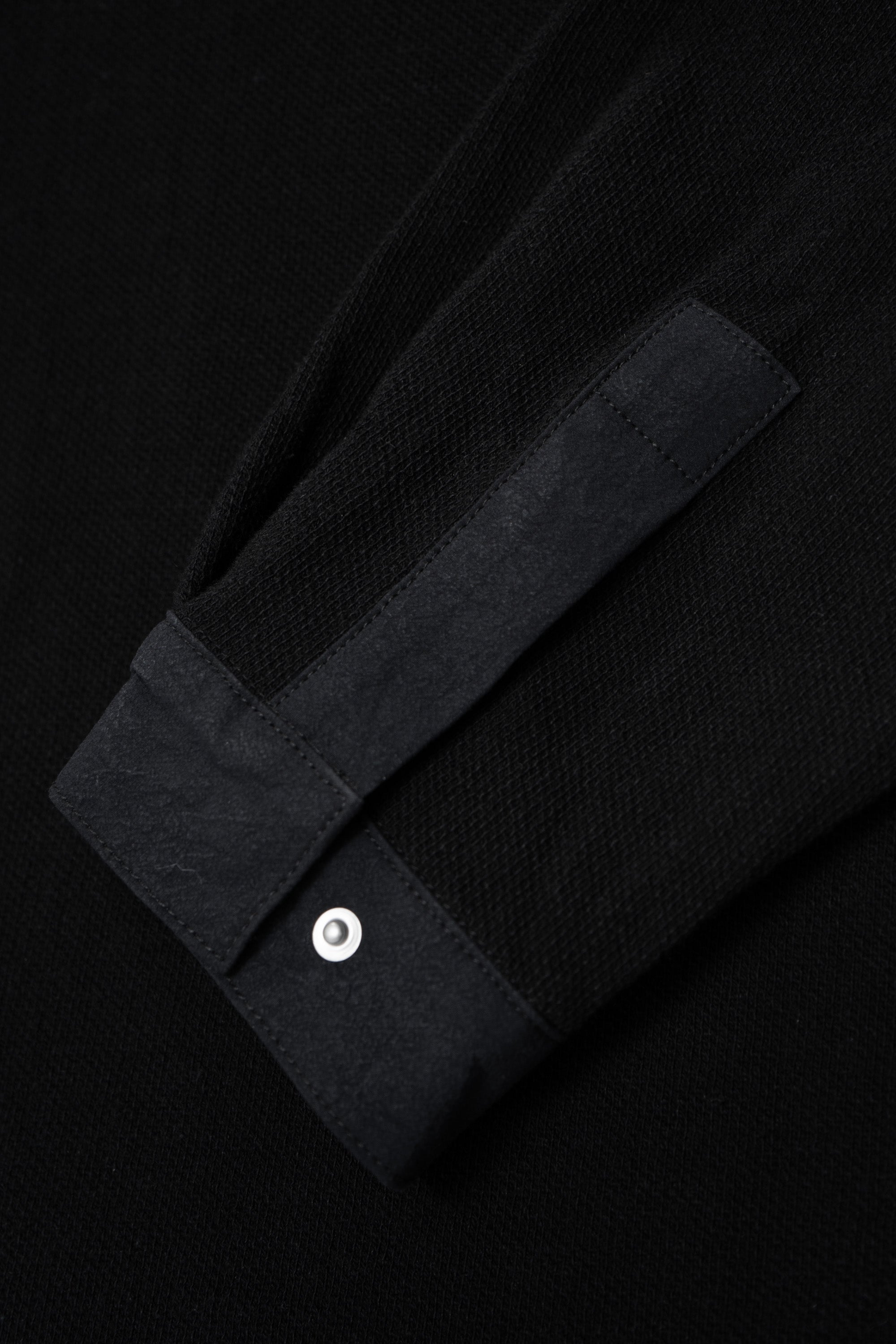 DOUBLE KNIT ZIP SHIRT - BLACK – LADY WHITE CO.