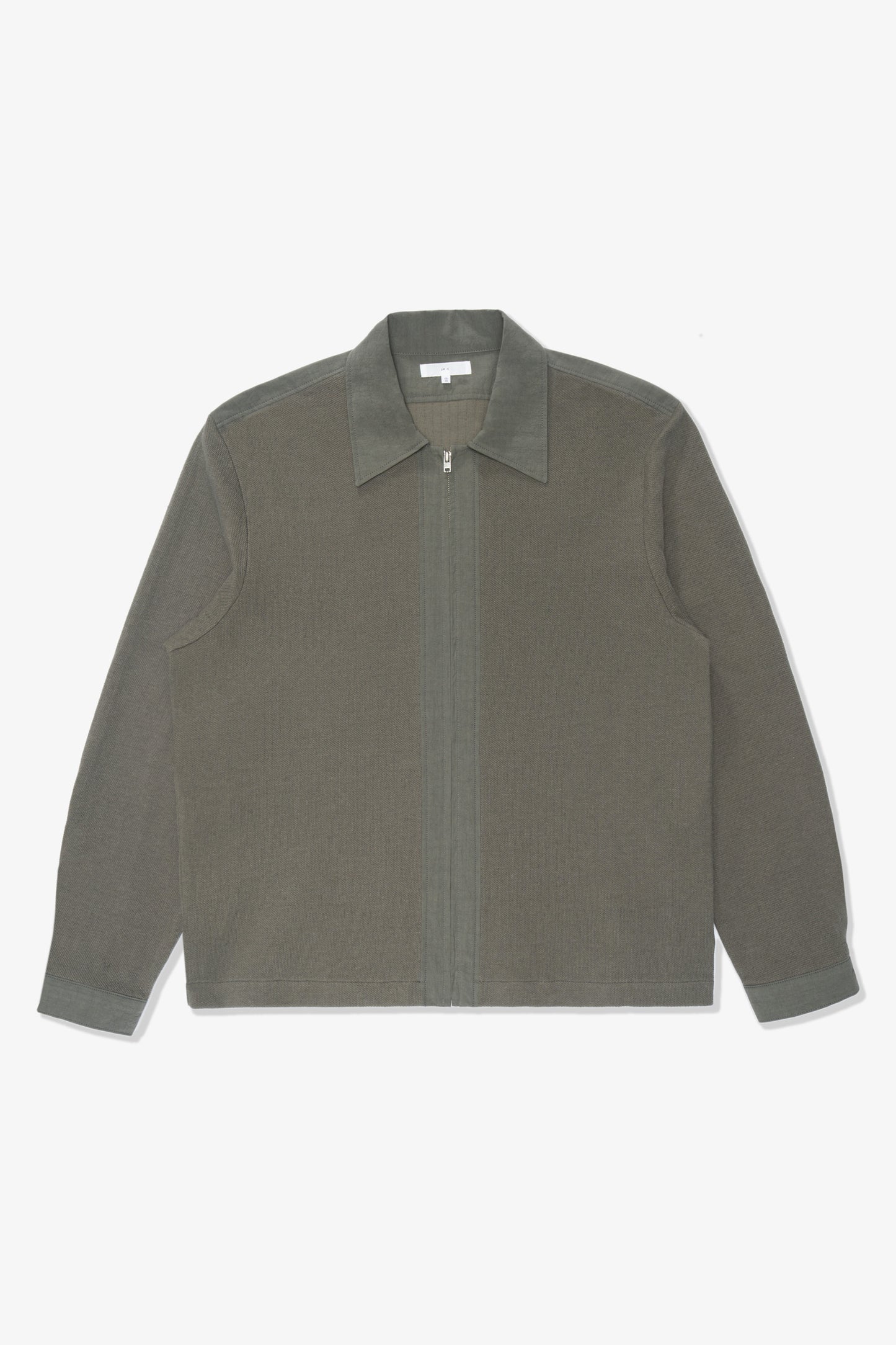 Overhead lay-flat image of LW416CL Double Knit Zip Shirt