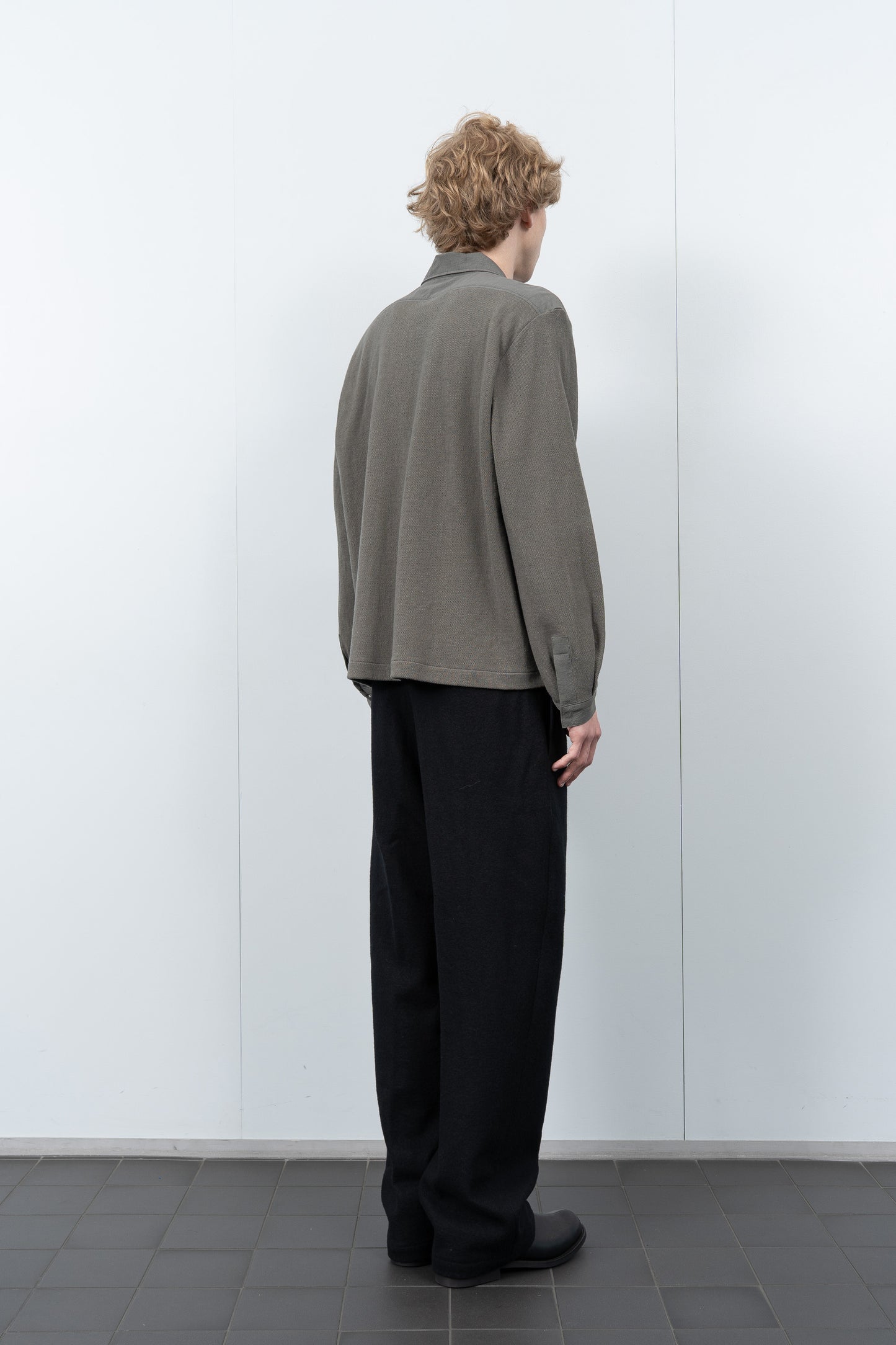 DOUBLE KNIT ZIP SHIRT - DARK KELP