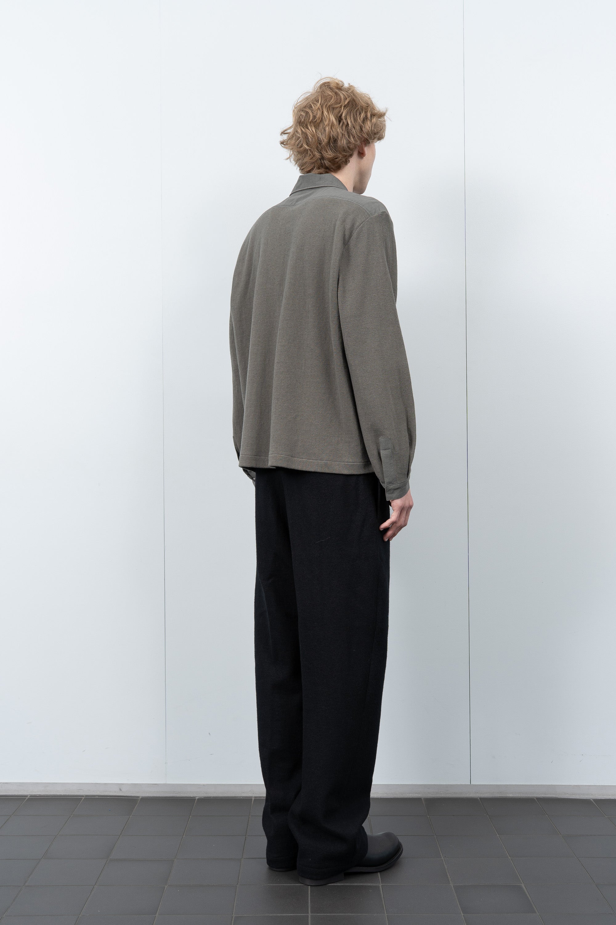 DOUBLE KNIT ZIP SHIRT - DARK KELP