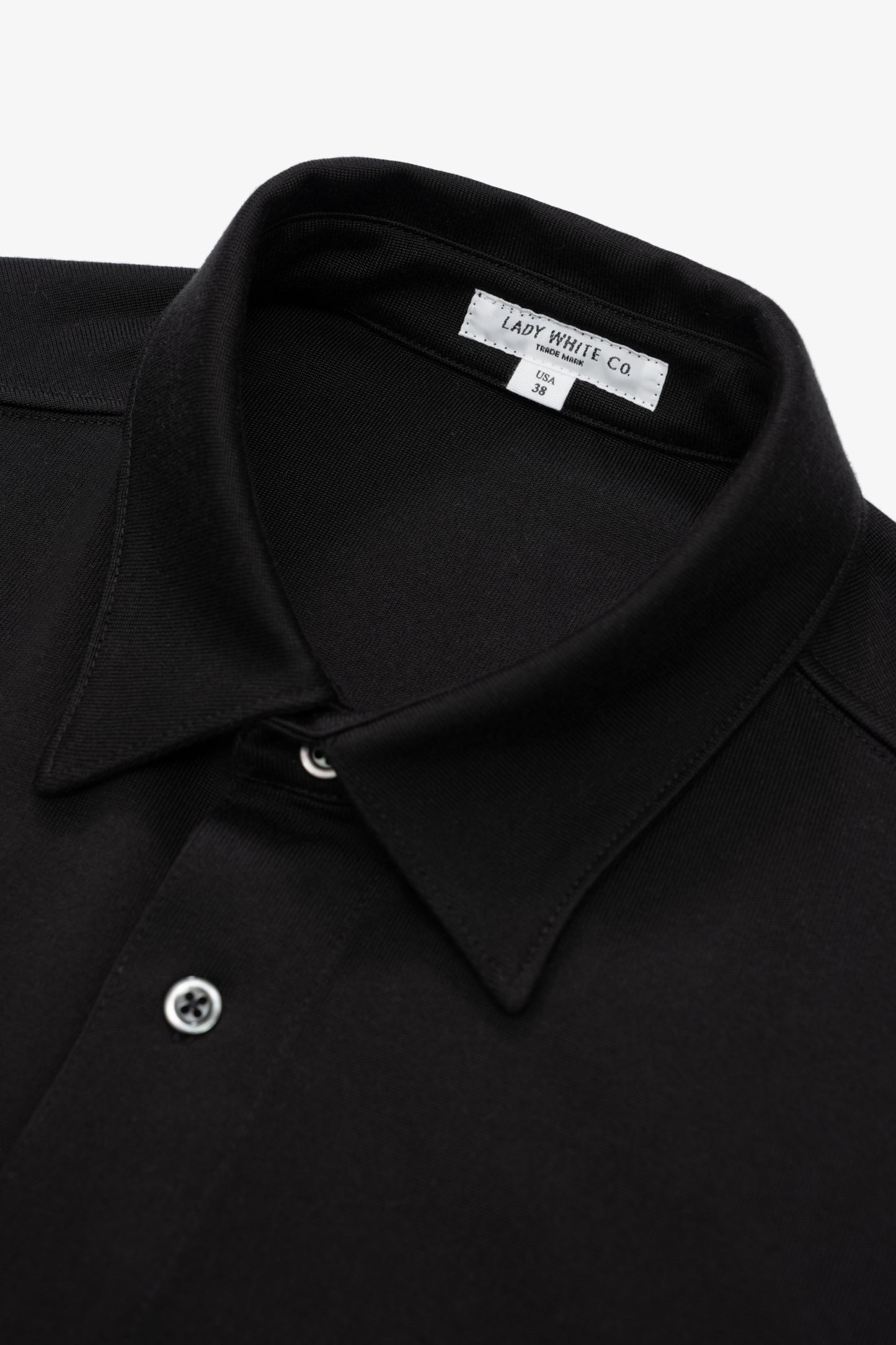 L/S JERSEY BUTTON DOWN - BLACK