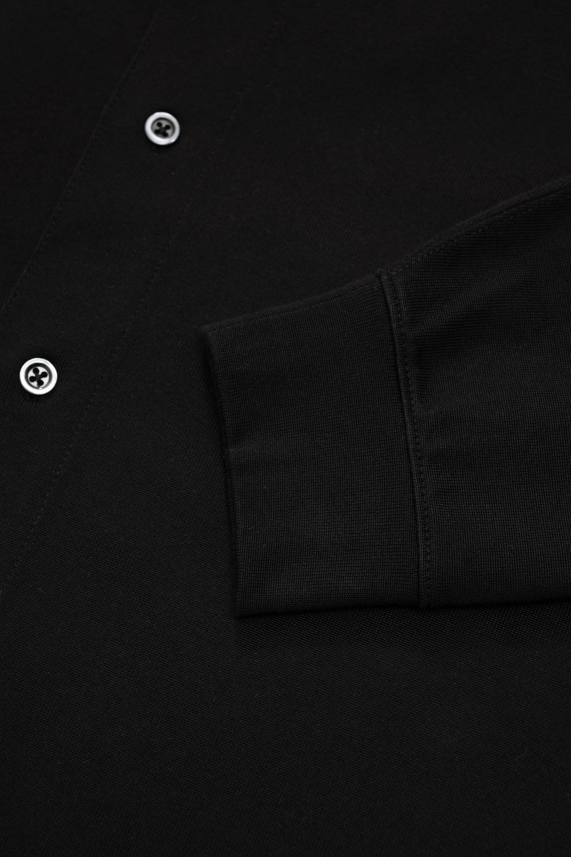 L/S JERSEY BUTTON DOWN - BLACK