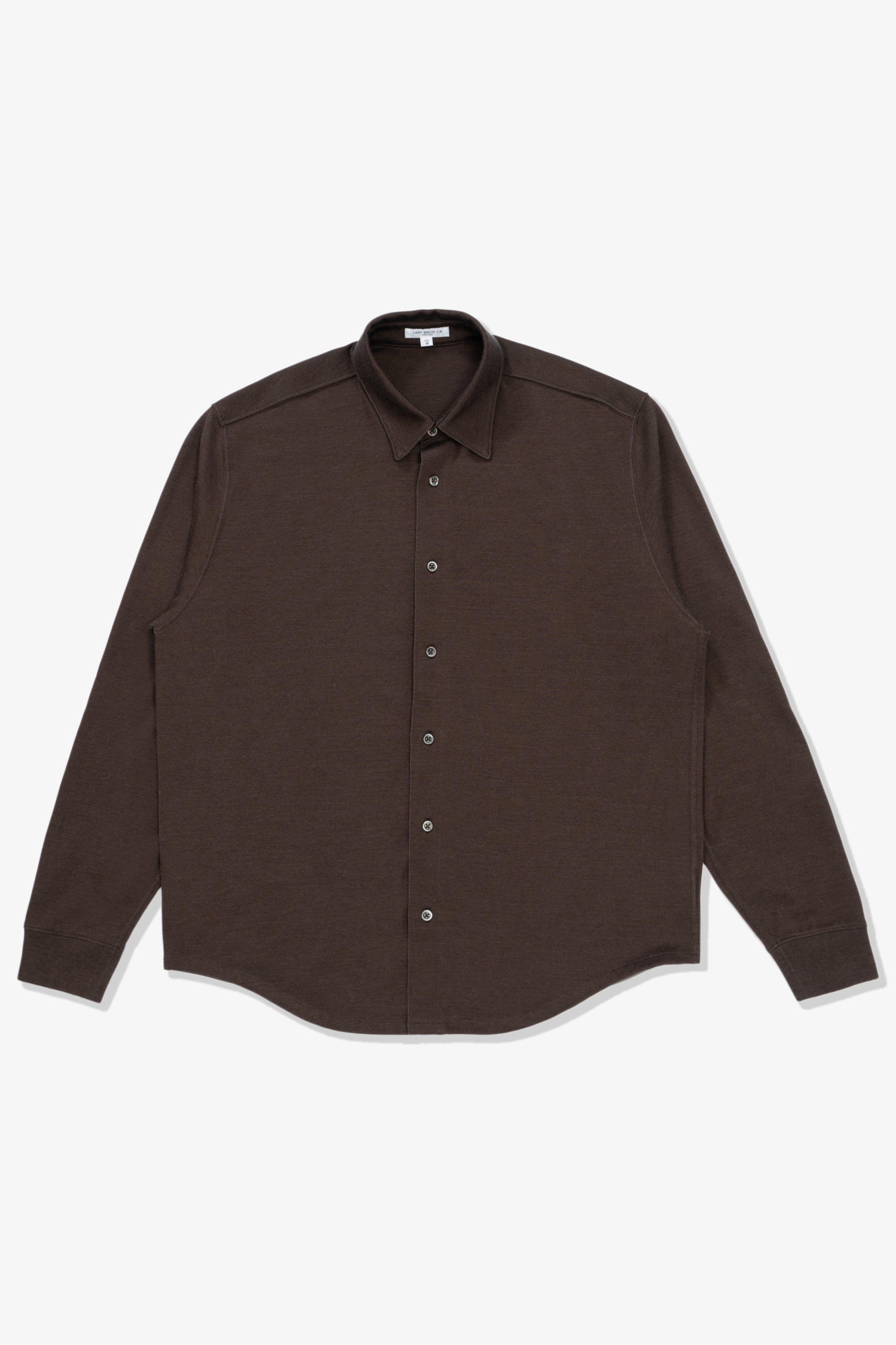 L/S JERSEY BUTTON DOWN - PEARL BARK