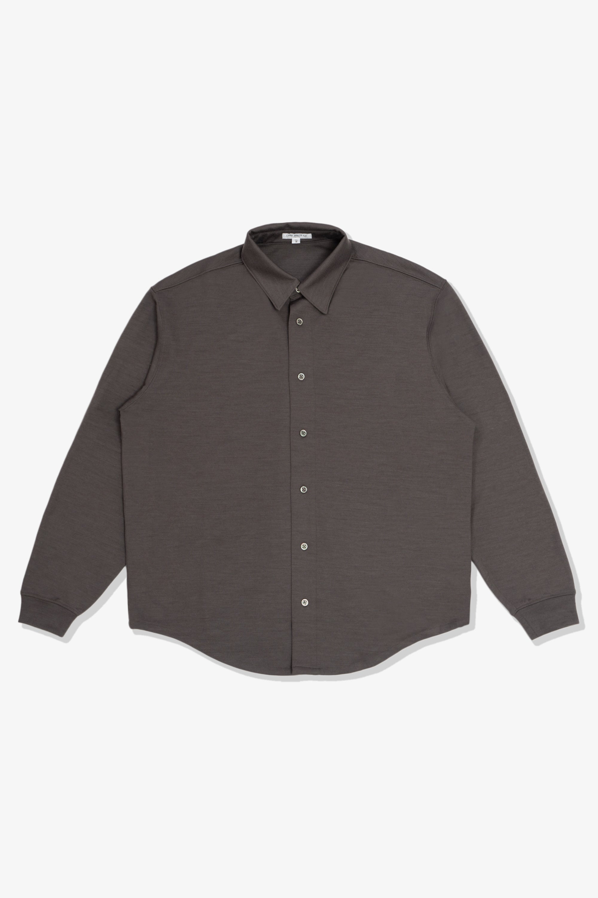 WOOL BUTTON UP - BROWN CLAY