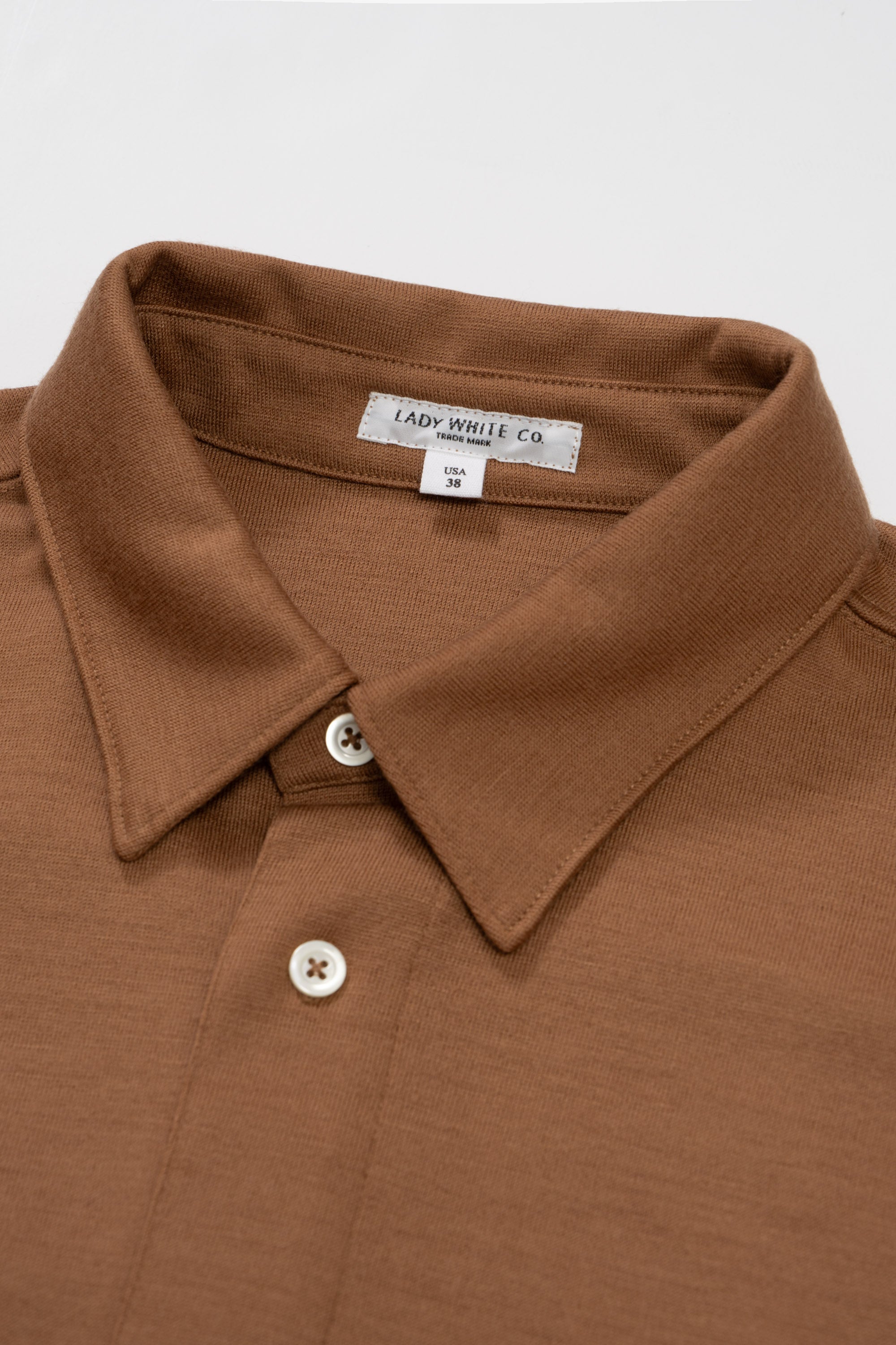 WOOL BUTTON UP - BURNT ORANGE