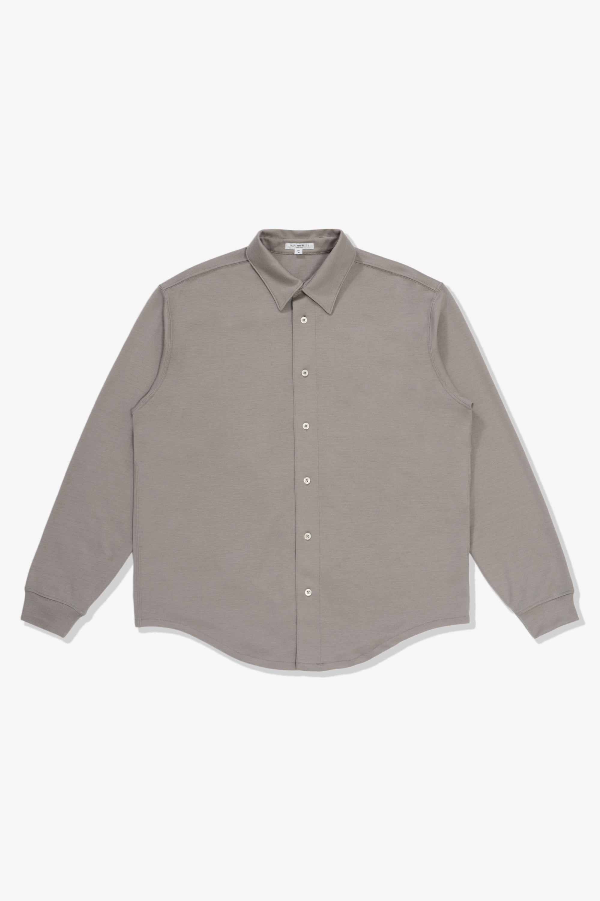 WOOL BUTTON UP - SILVER