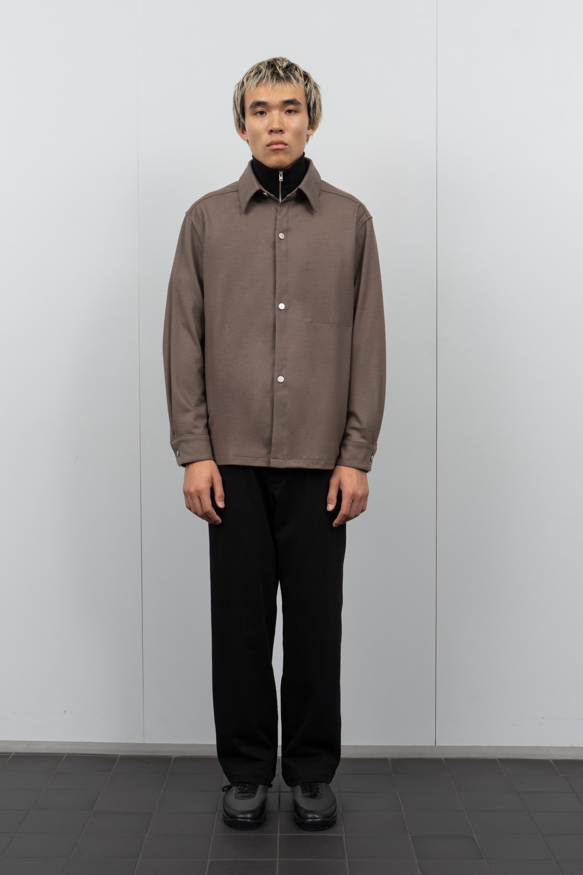 WOOL OVERSHIRT - CEMENT