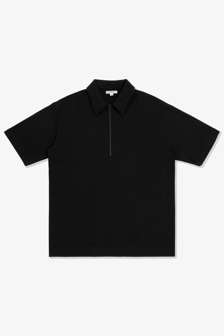 HALF ZIP POLO - BLACK – LADY WHITE CO.