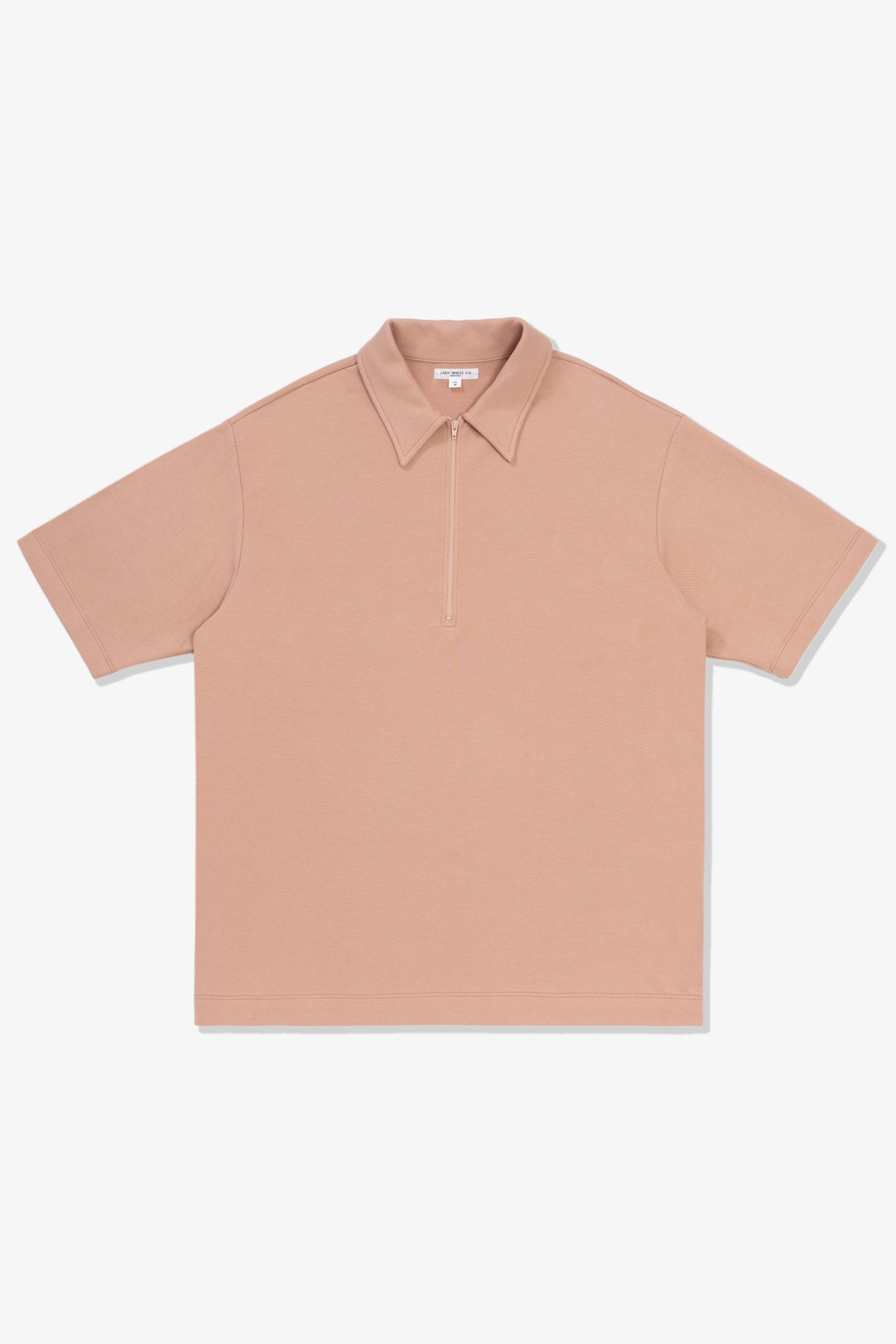 HALF ZIP POLO - PINK GLASS