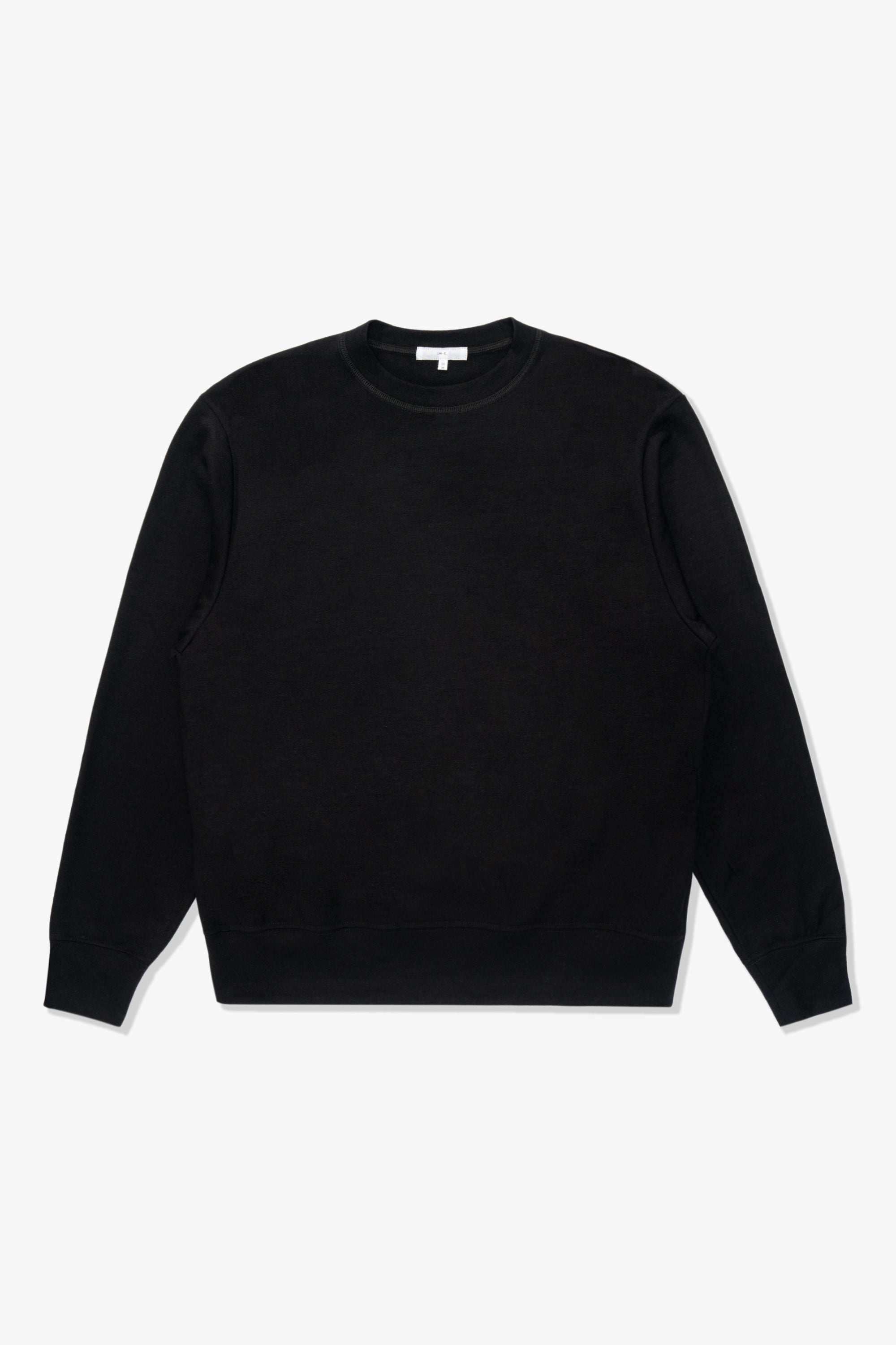 Full-length flat-lay photo of LW601W Wool Jersey Sweater in black
