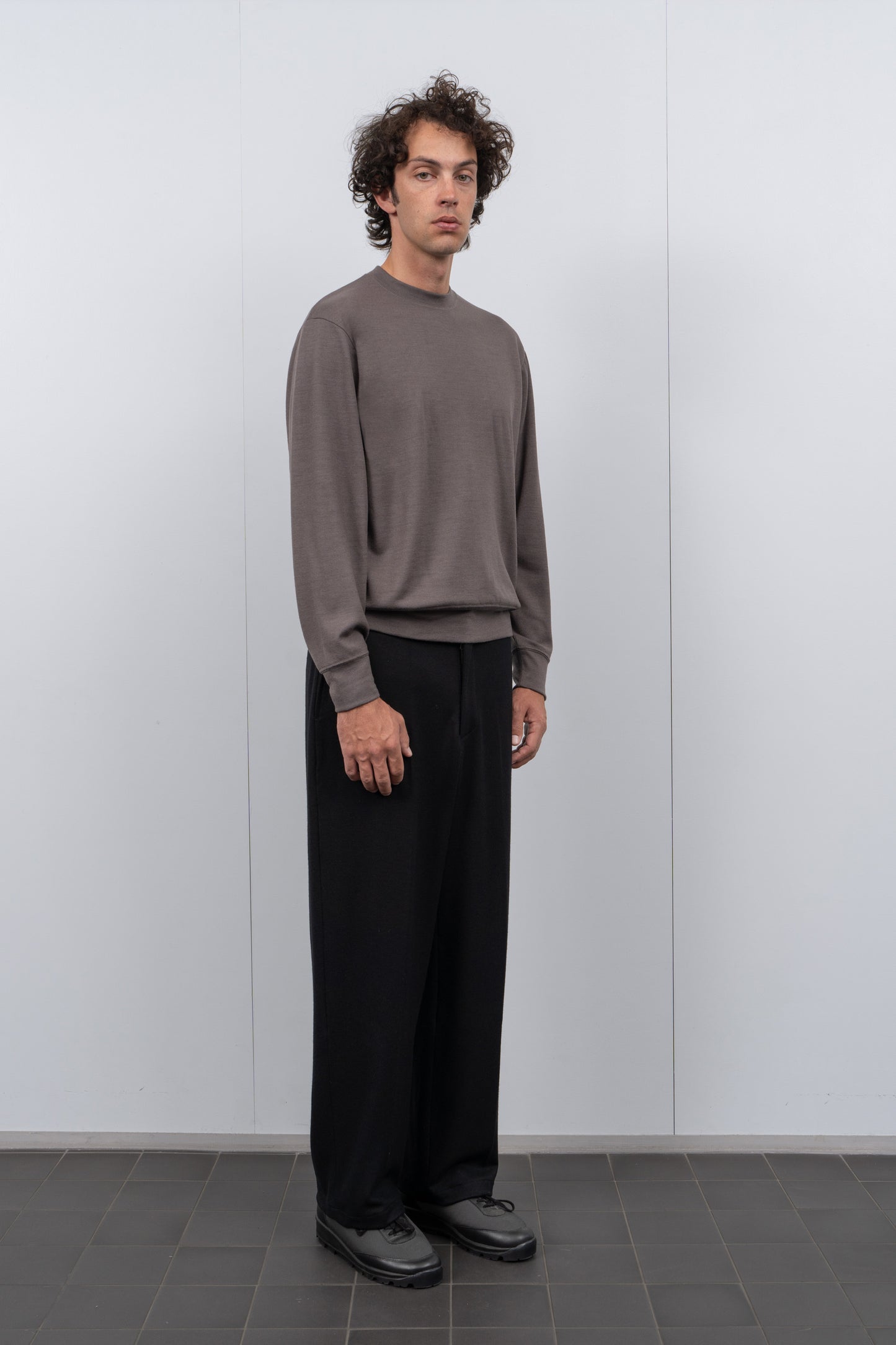 WOOL JERSEY PANT - BLACK