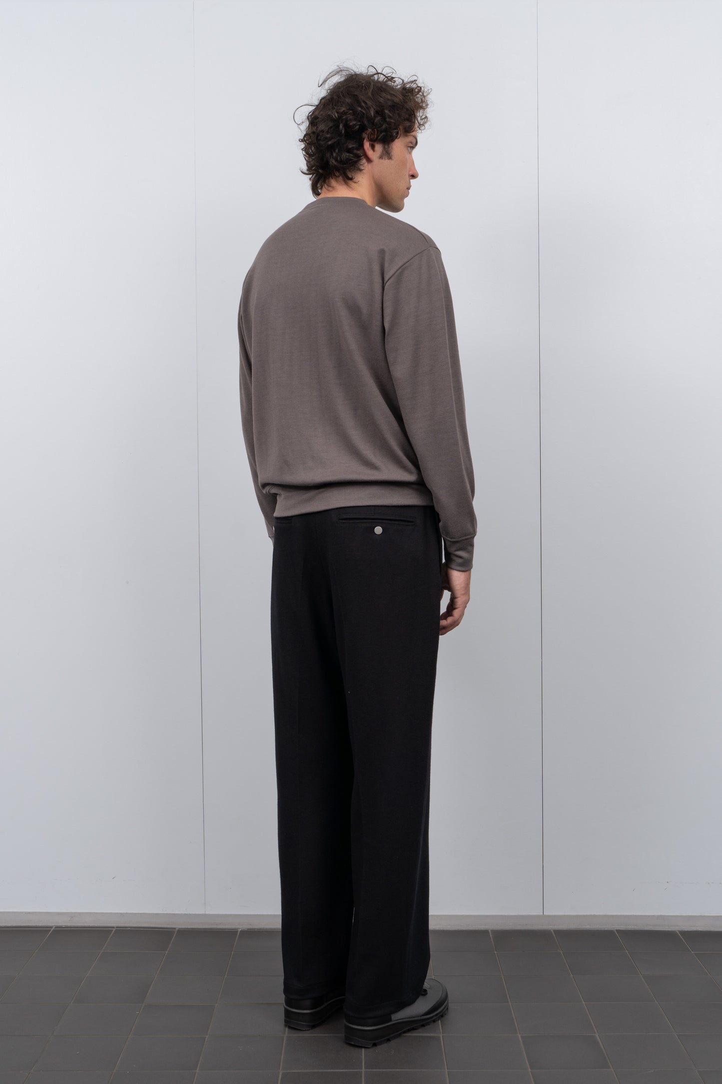 WOOL JERSEY PANT - BLACK