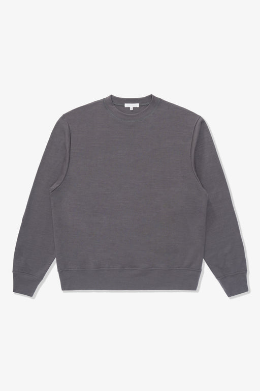 Full-length flat-lay photo of LW601W Wool Jersey Sweater in slate grey