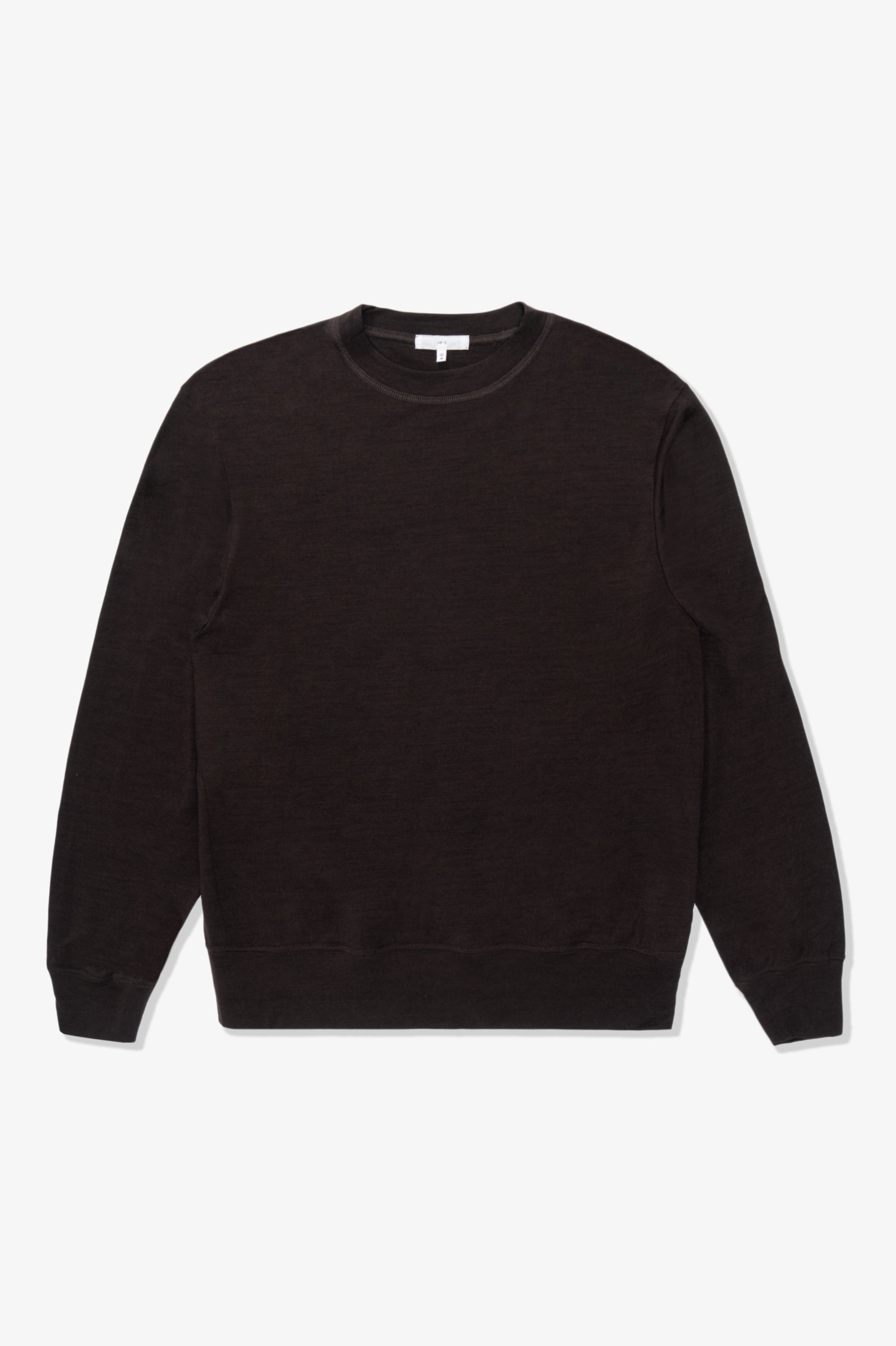 Full-length flat-lay photo of LW601W Wool Jersey Sweater in Woodberry