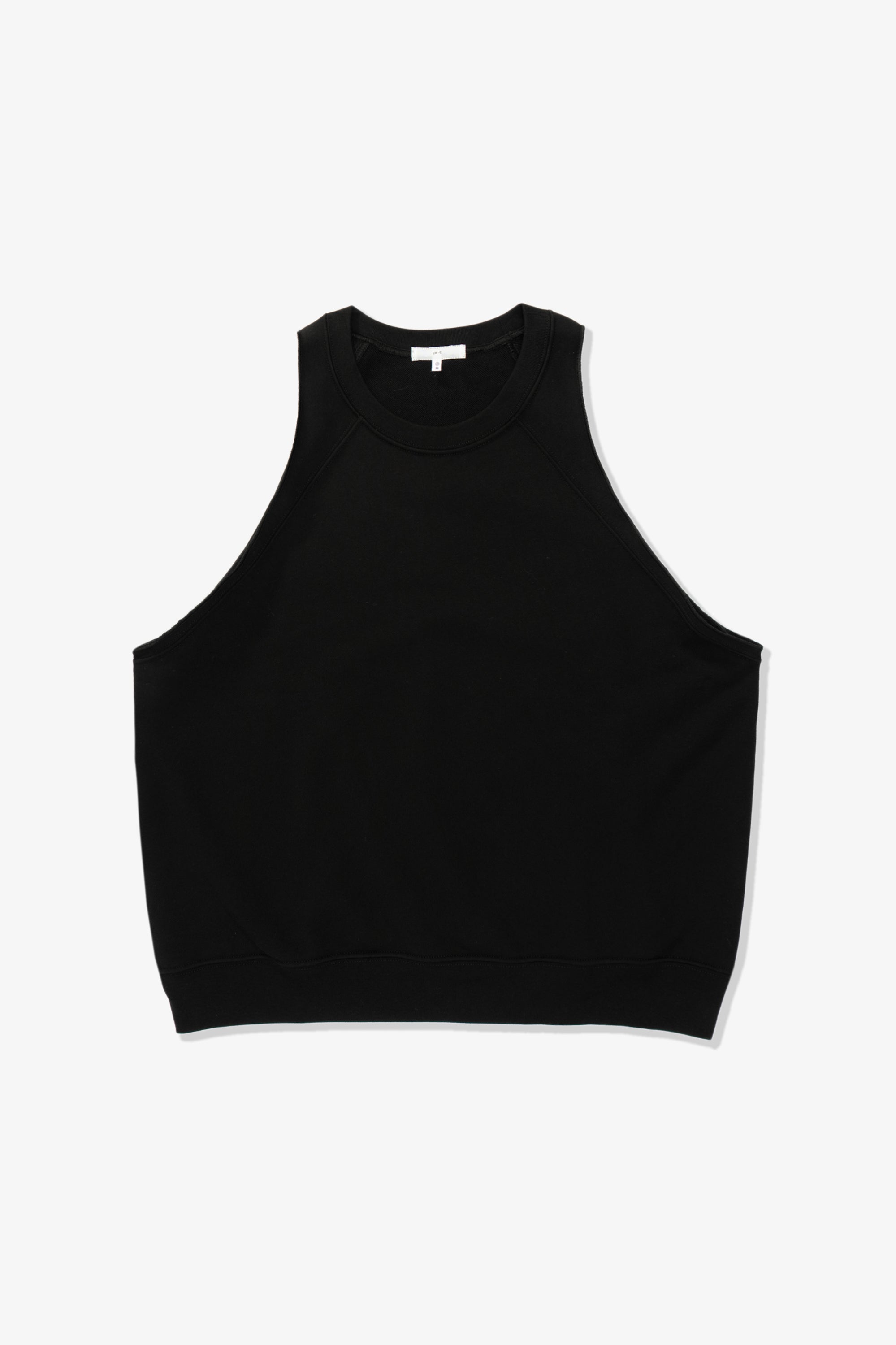 Front full-facing flat overview of LW602 Cuff Off Raglan Sweatshirt in Black
