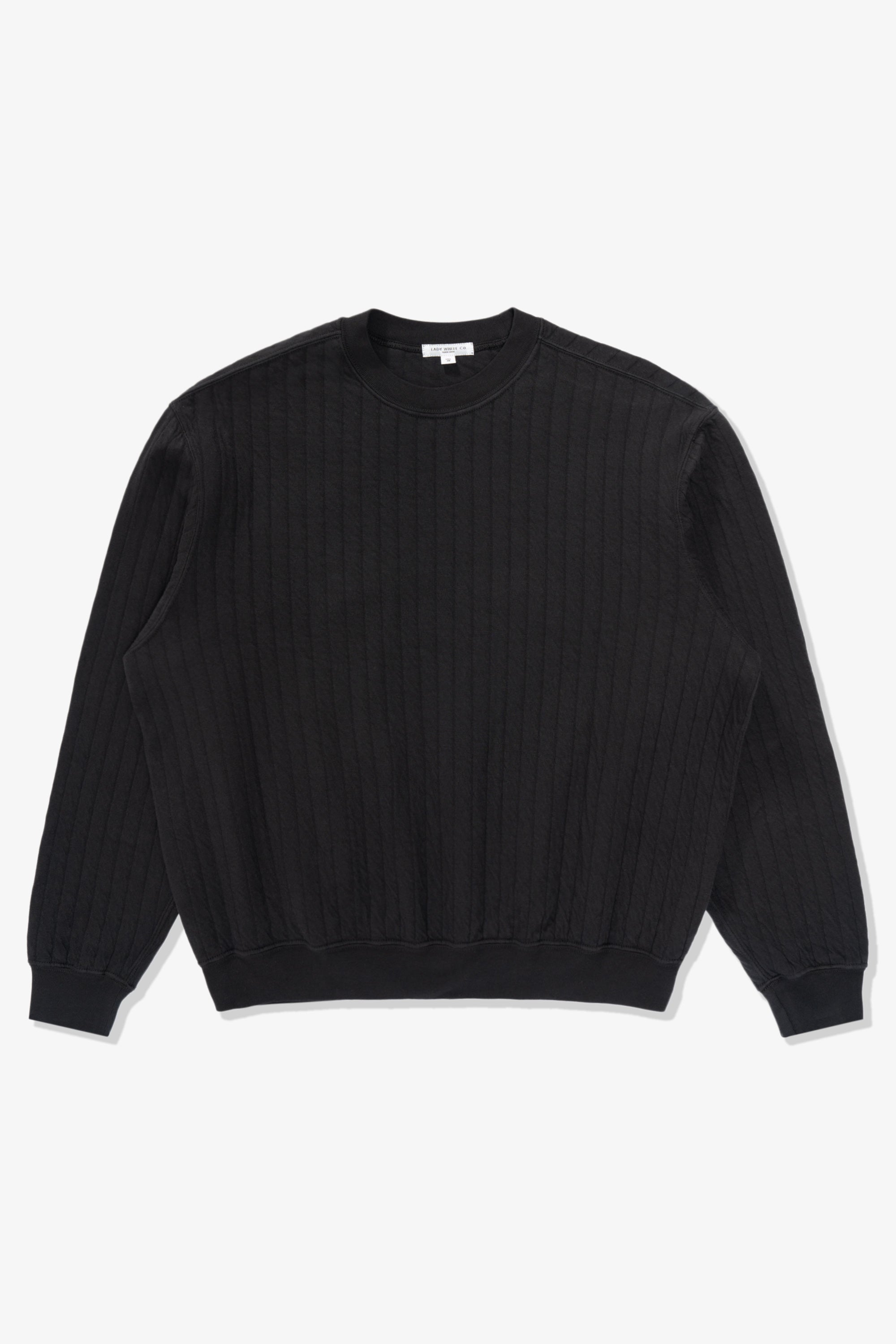 QUILTED CREWNECK - ANTHRACITE