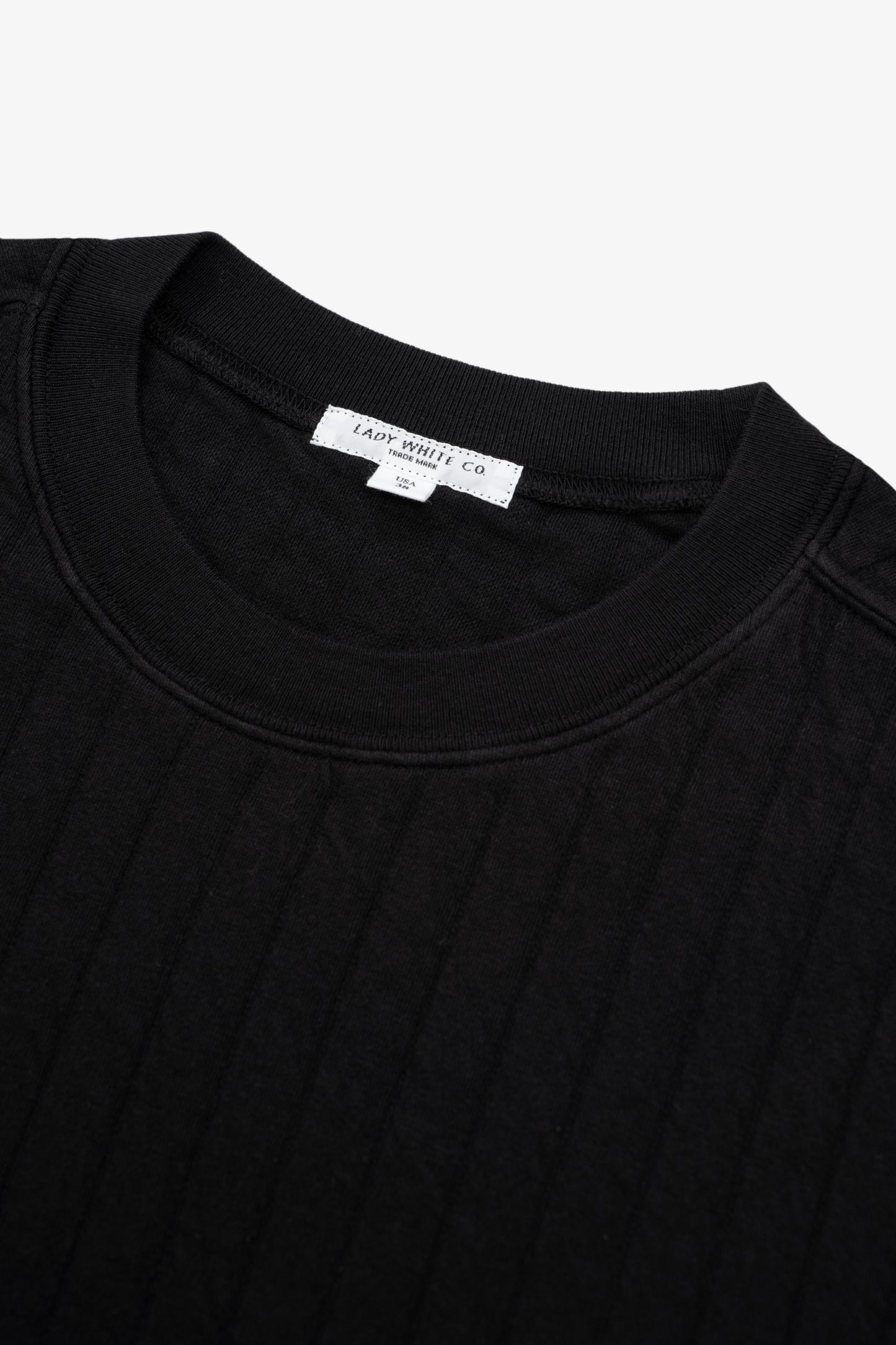 QUILTED CREWNECK - BLACK