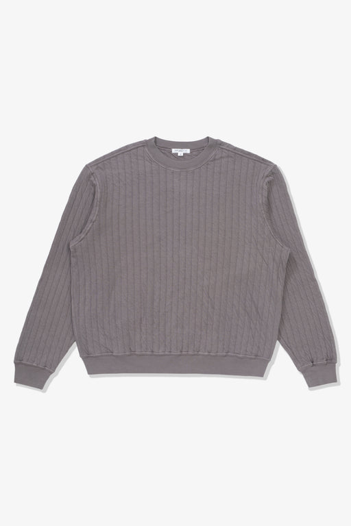 QUILTED CREWNECK - DUST GREY