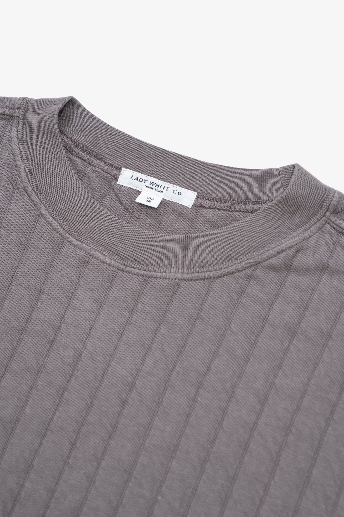 QUILTED CREWNECK - DUST GREY