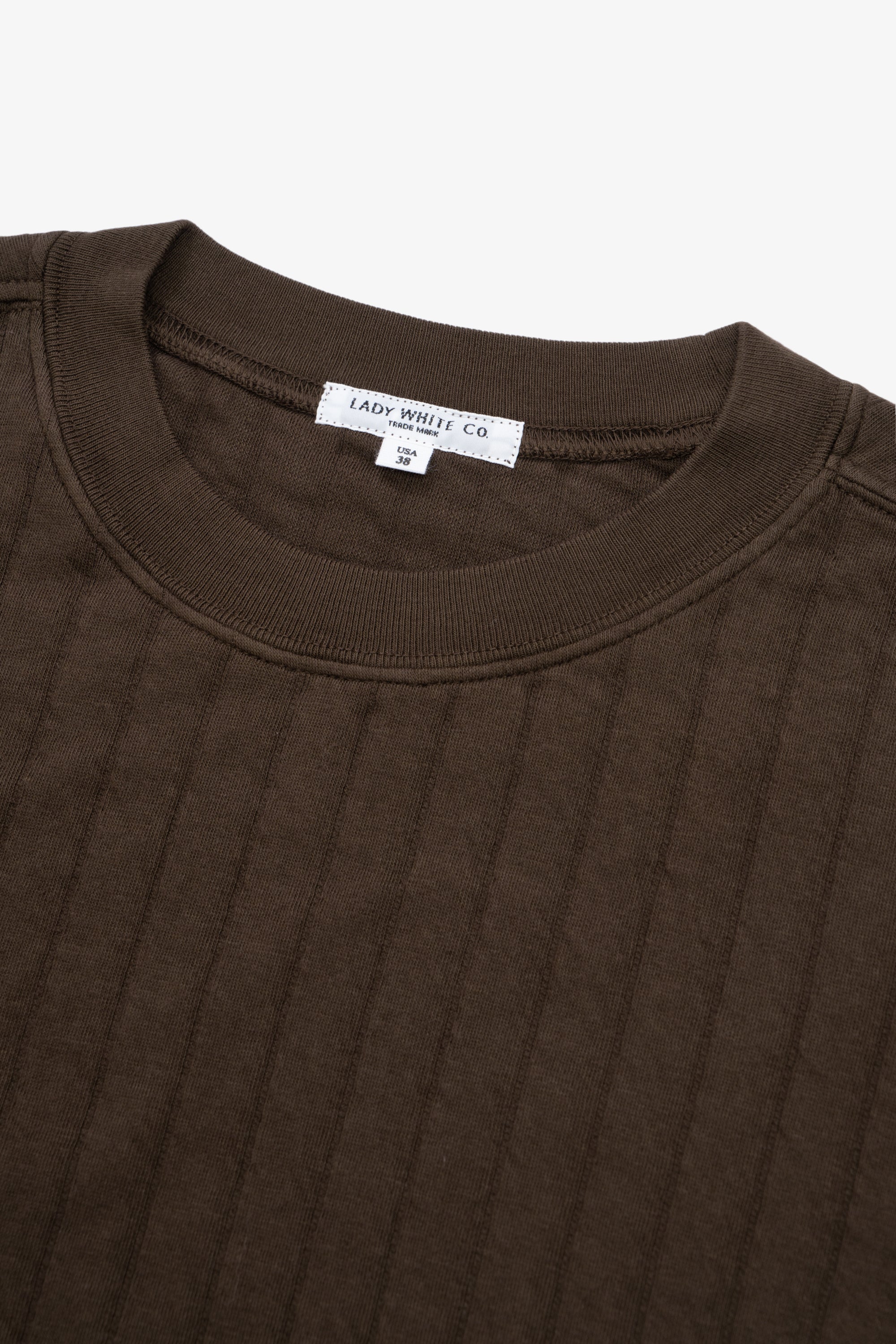 QUILTED CREWNECK - FIELD BROWN