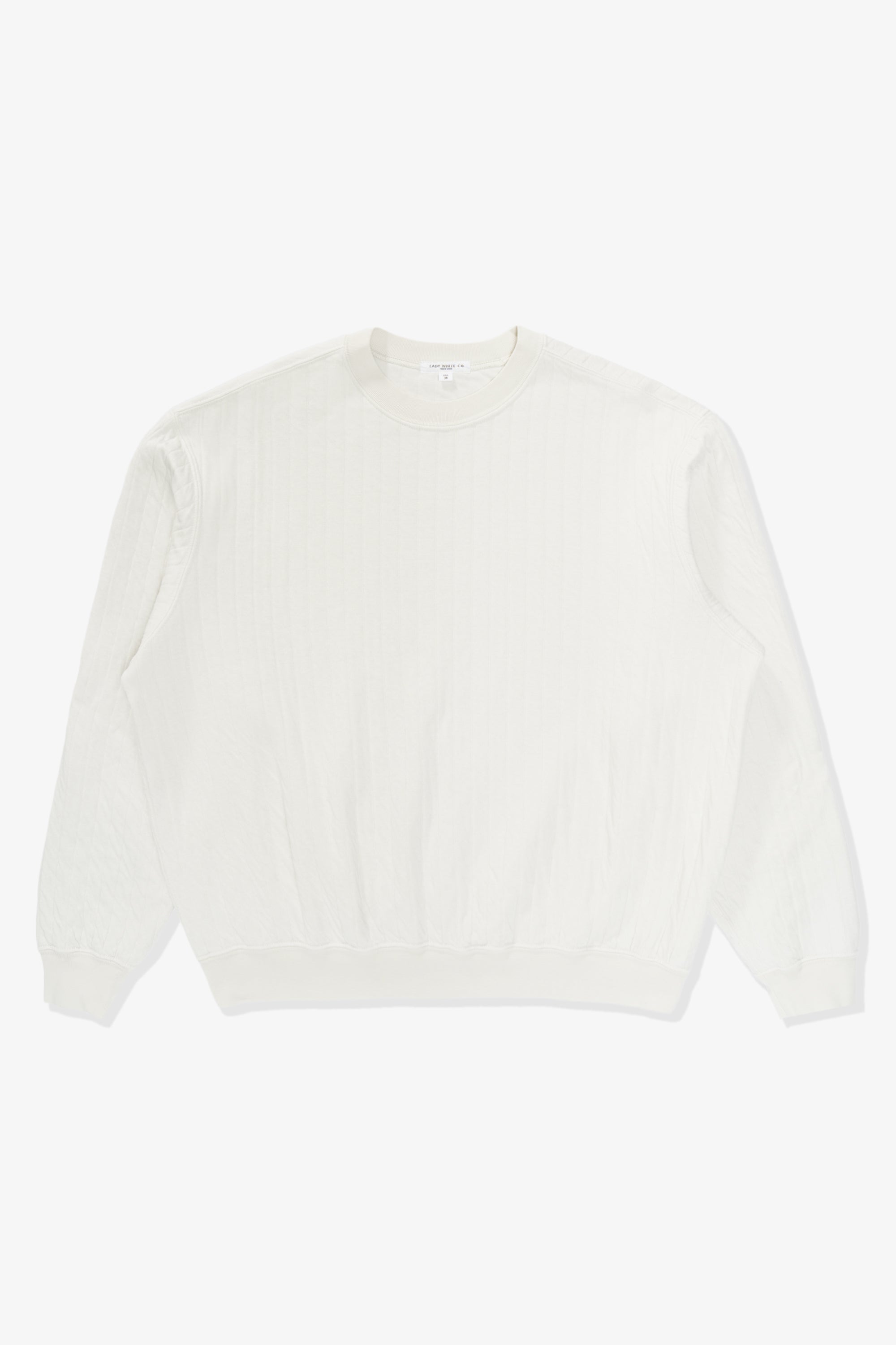 QUILTED CREWNECK - OFF WHITE