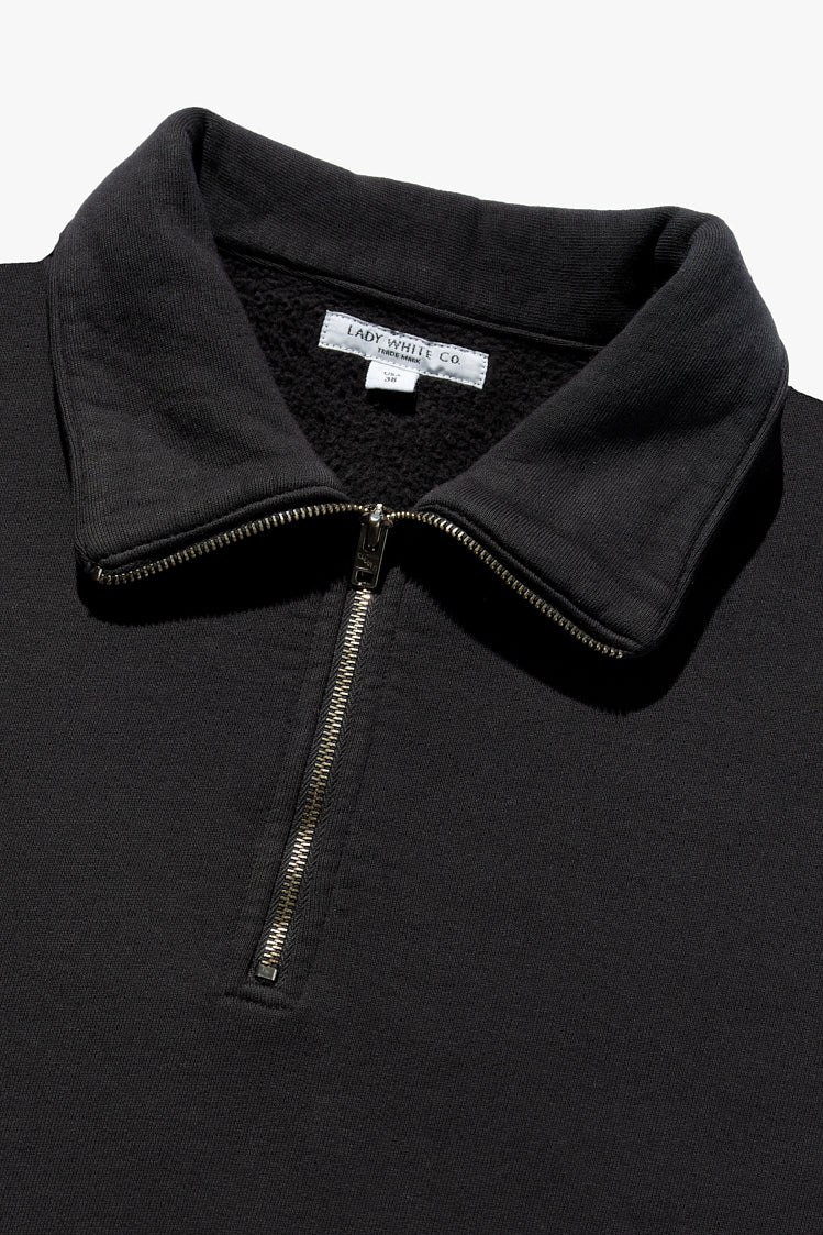 QUARTER ZIP SWEATSHIRT - BLACK