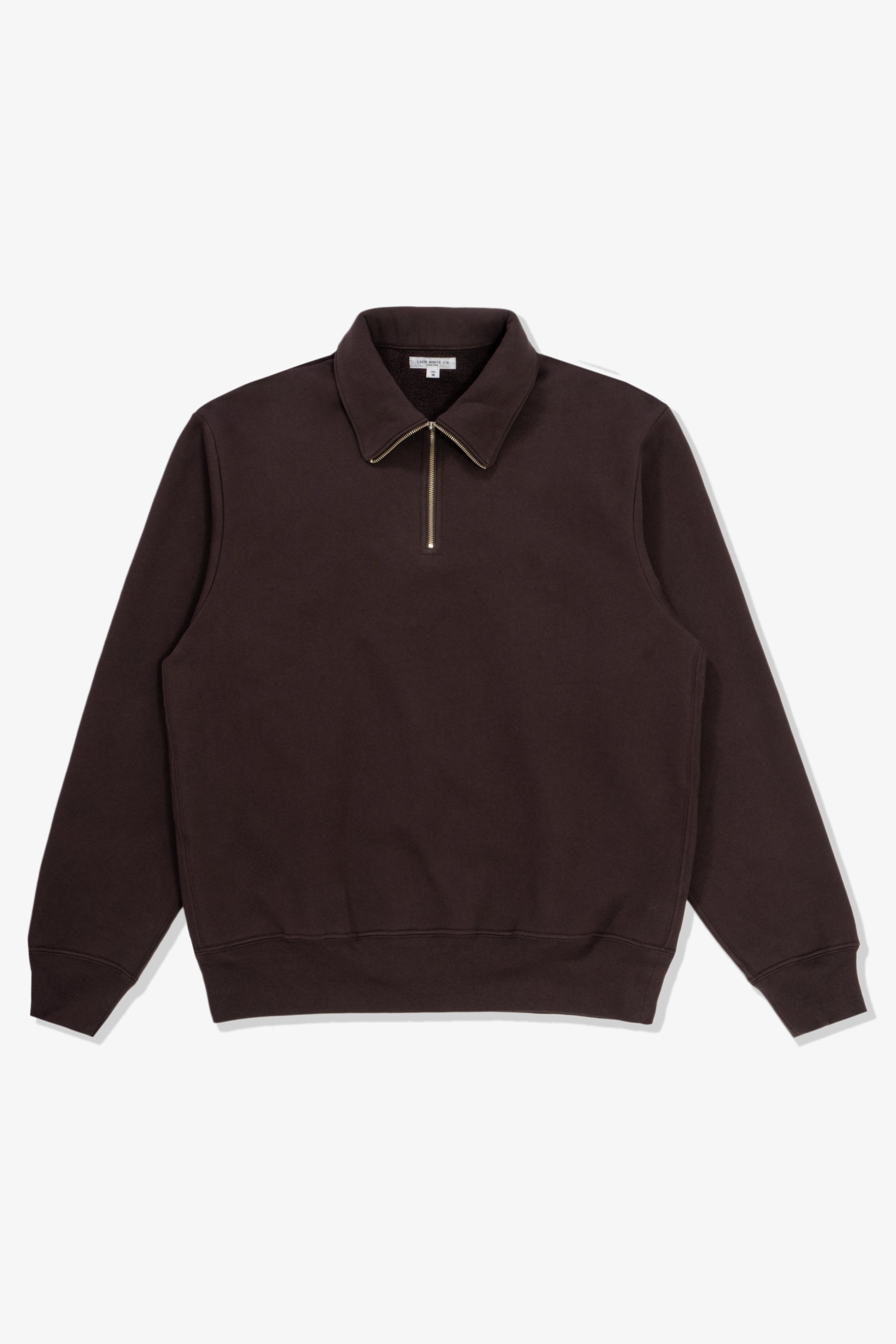 QUARTER ZIP SWEATSHIRT - MUDDY BROWN