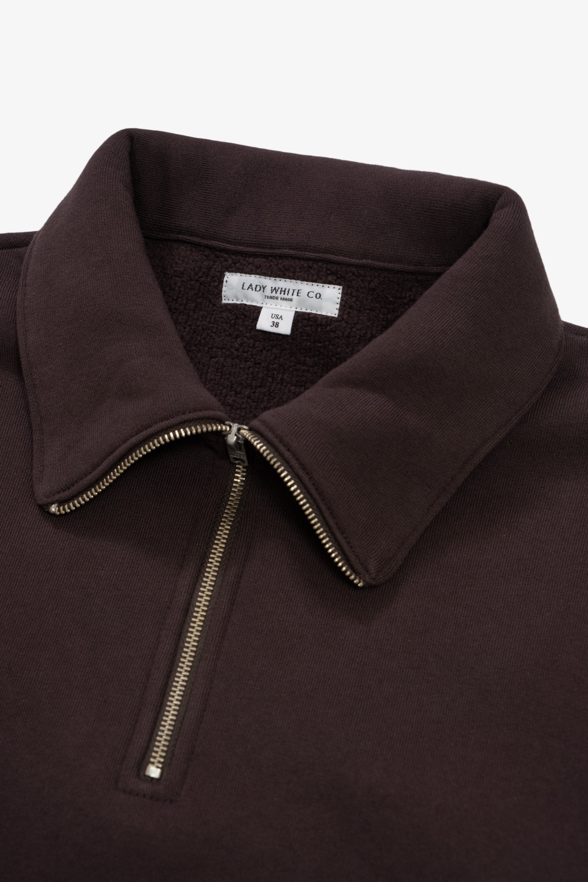 QUARTER ZIP SWEATSHIRT - MUDDY BROWN