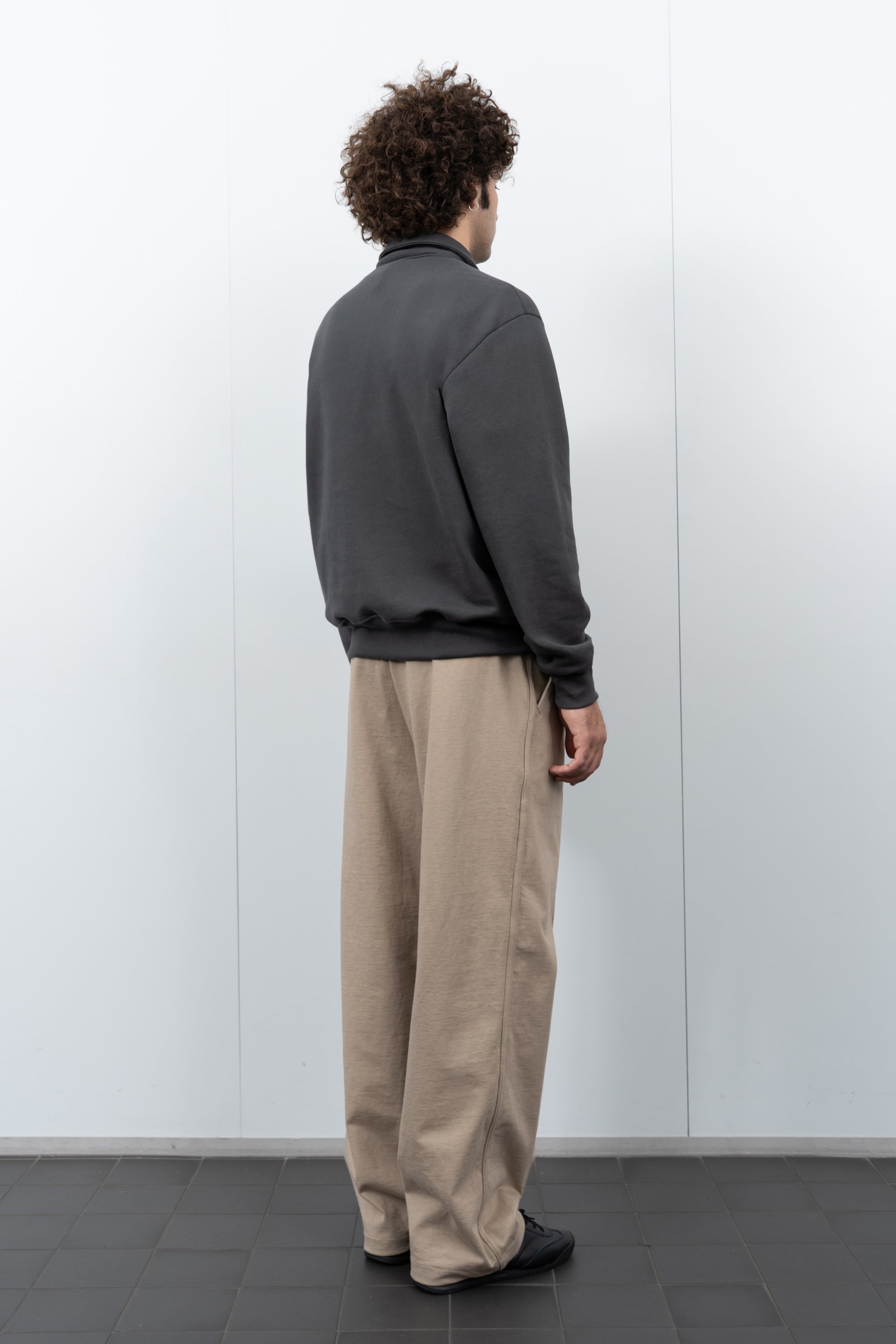 LW636 Quarter Zip Sweatshirt on a model